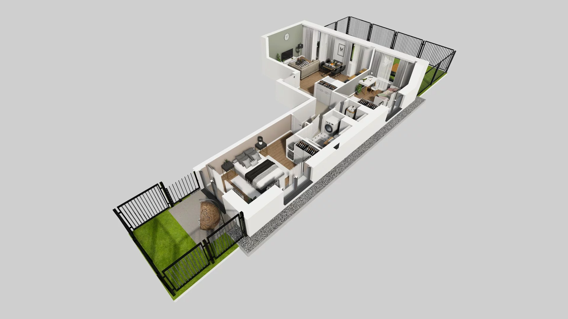3 pokoje, mieszkanie 60,20 m², parter, oferta nr B/2, Apartamenty nad Oławką 2, Wrocław, Przedmieście Oławskie, Krzyki, ul. Krakowska 98a