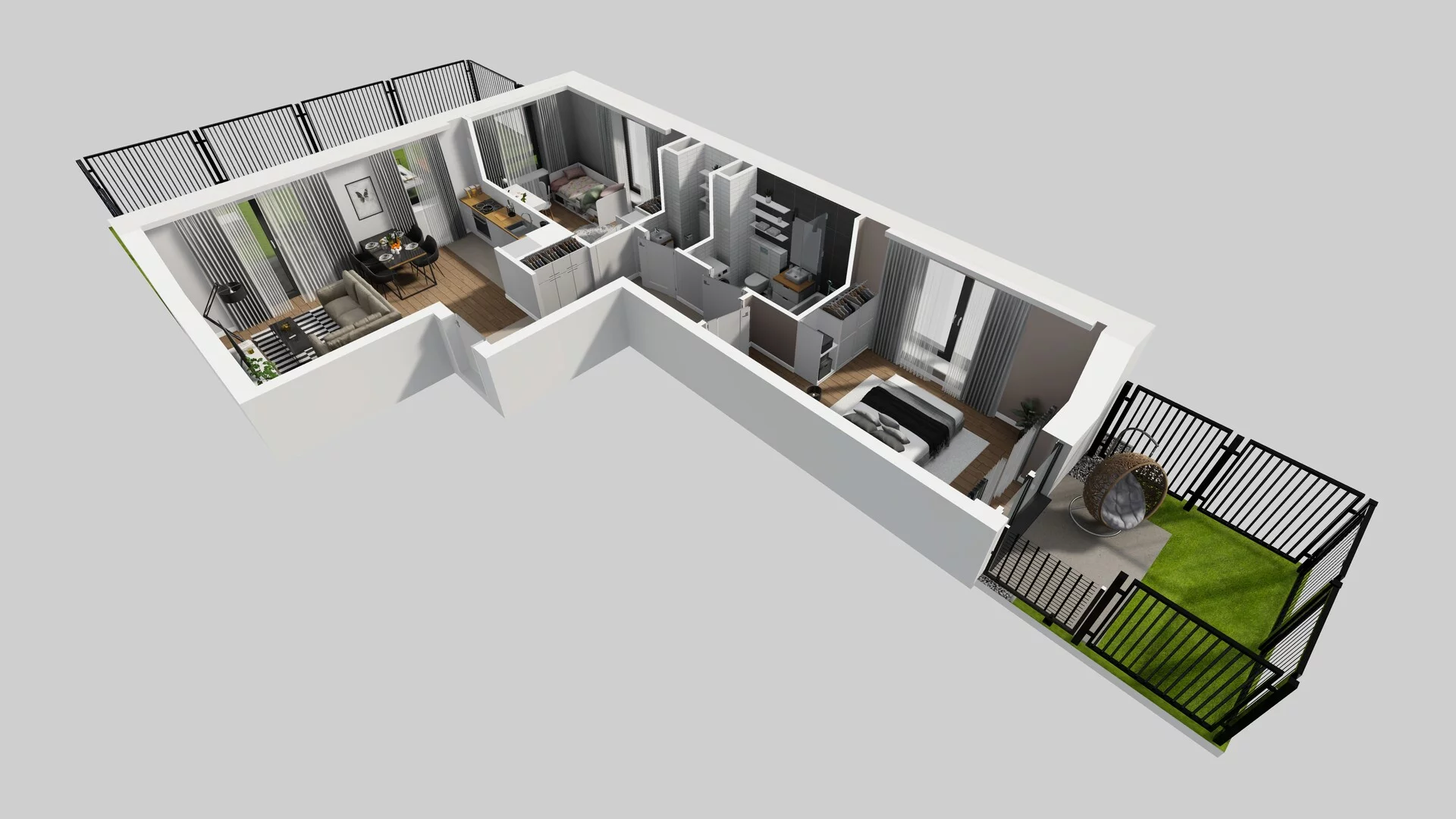 3 pokoje, mieszkanie 60,20 m², parter, oferta nr B/2, Apartamenty nad Oławką 2, Wrocław, Przedmieście Oławskie, Krzyki, ul. Krakowska 98a
