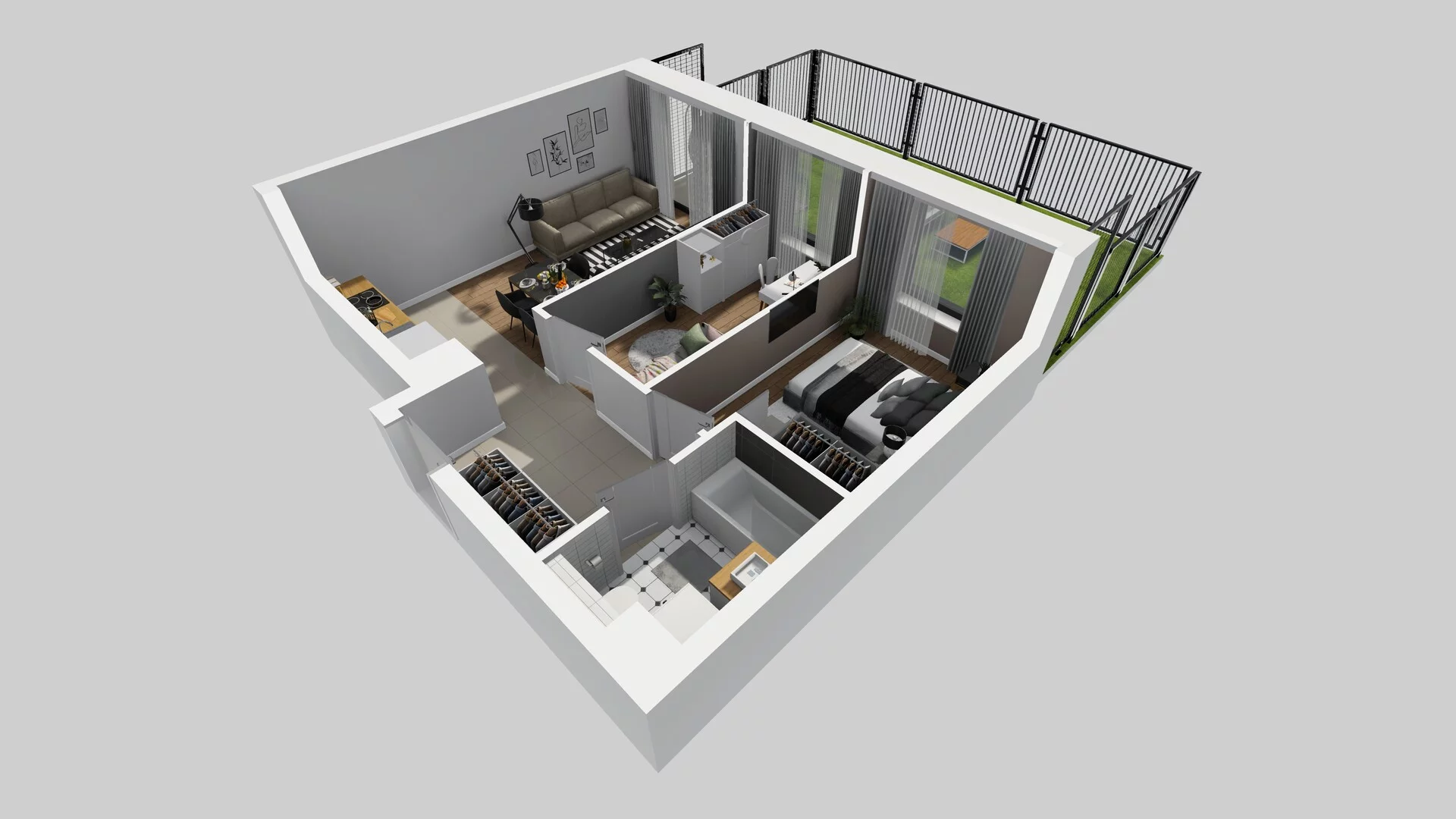 3 pokoje, mieszkanie 49,59 m², parter, oferta nr B/28, Apartamenty nad Oławką 2, Wrocław, Przedmieście Oławskie, Krzyki, ul. Krakowska 98a