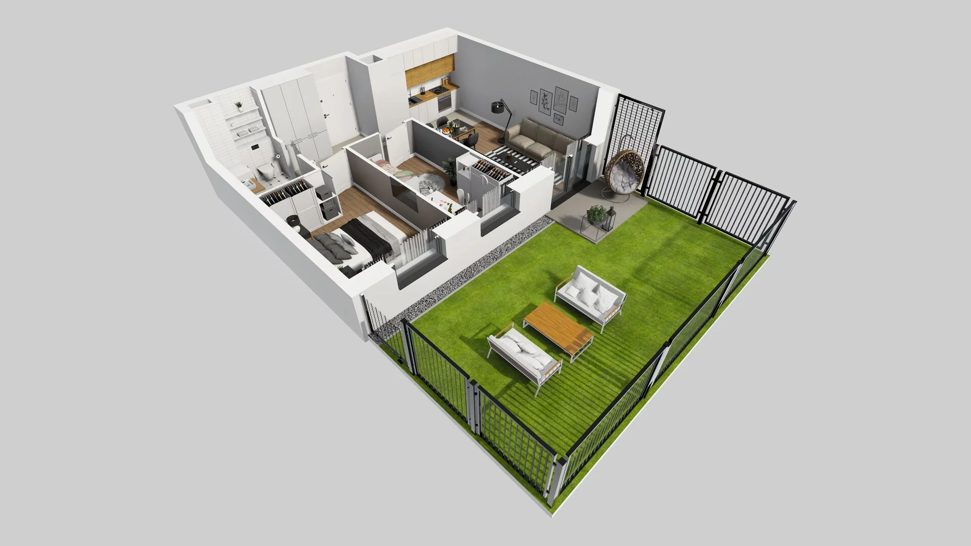 3 pokoje, mieszkanie 49,59 m², parter, oferta nr B/28, Apartamenty nad Oławką 2, Wrocław, Przedmieście Oławskie, Krzyki, ul. Krakowska 98a