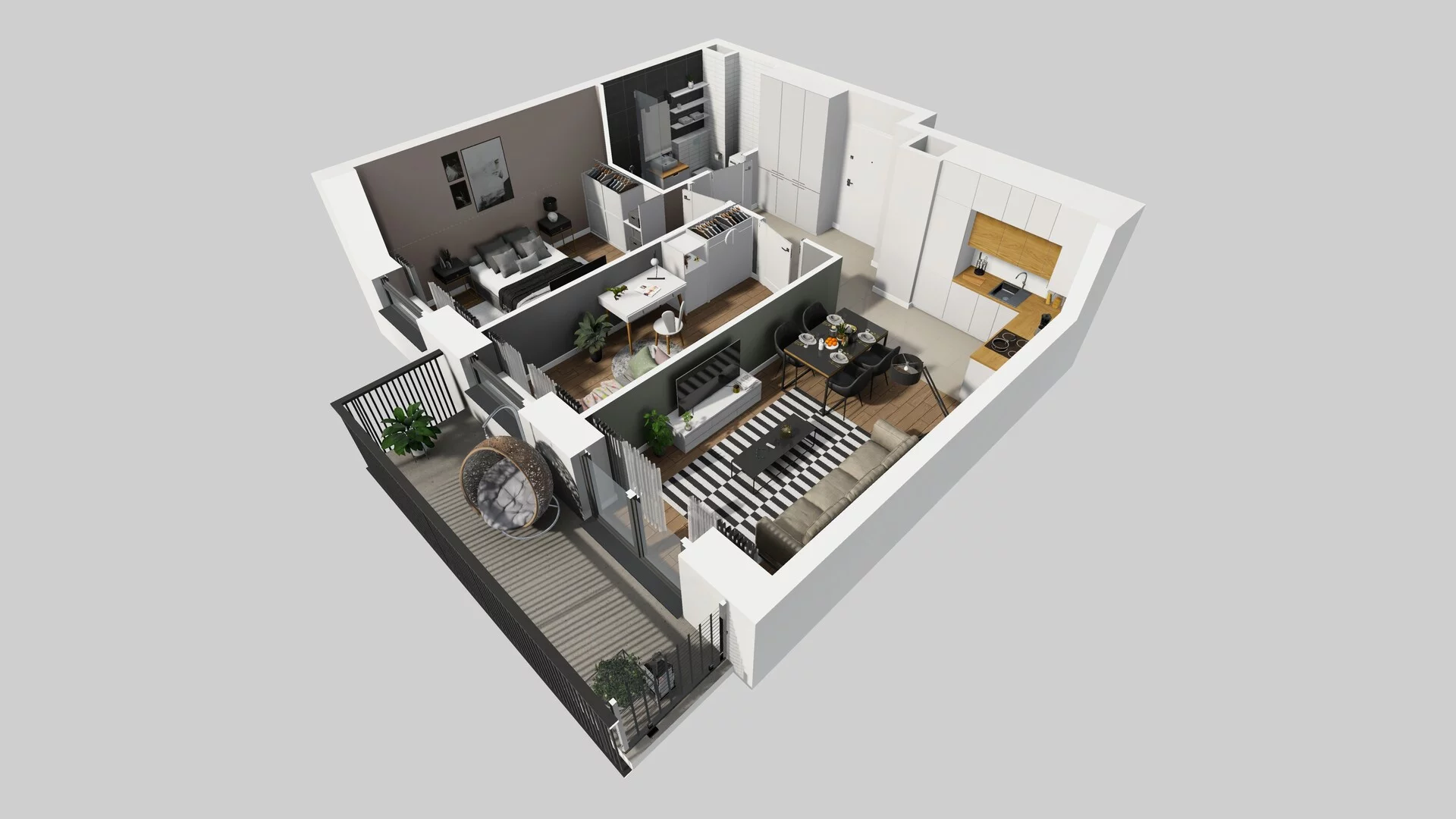 3 pokoje, mieszkanie 53,11 m², piętro 1, oferta nr B/6, Apartamenty nad Oławką 2, Wrocław, Przedmieście Oławskie, Krzyki, ul. Krakowska 98a