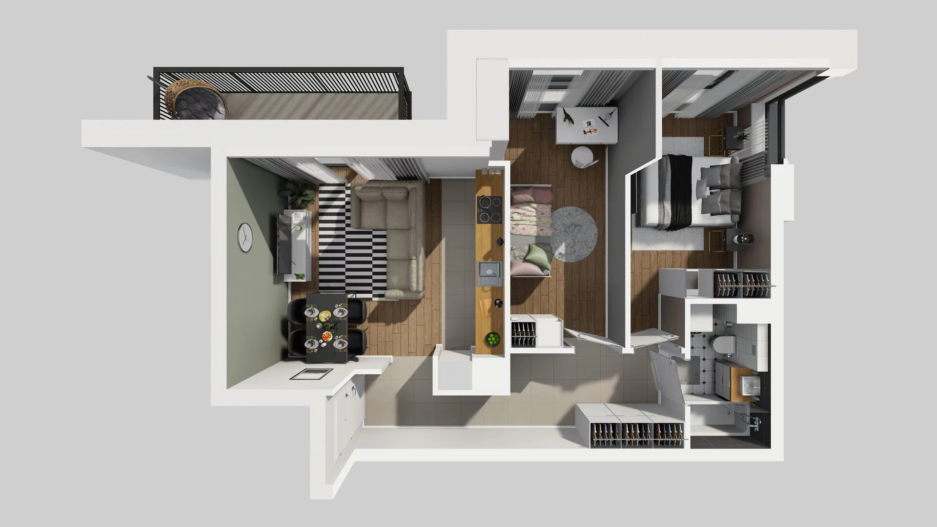 3 pokoje, mieszkanie 53,75 m², piętro 1, oferta nr B/32, Apartamenty nad Oławką 2, Wrocław, Przedmieście Oławskie, Krzyki, ul. Krakowska 98a