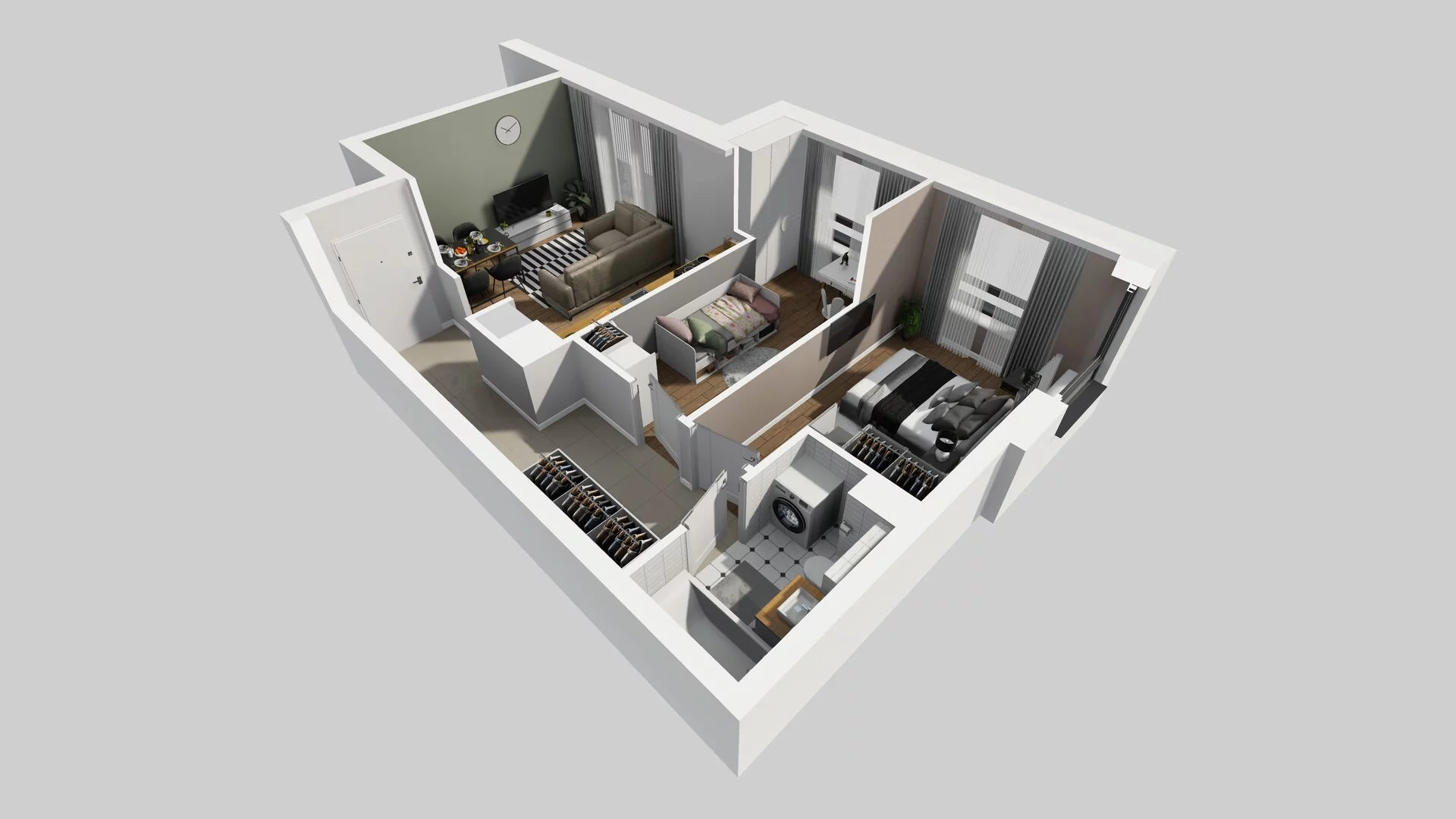 3 pokoje, mieszkanie 53,75 m², piętro 1, oferta nr B/32, Apartamenty nad Oławką 2, Wrocław, Przedmieście Oławskie, Krzyki, ul. Krakowska 98a