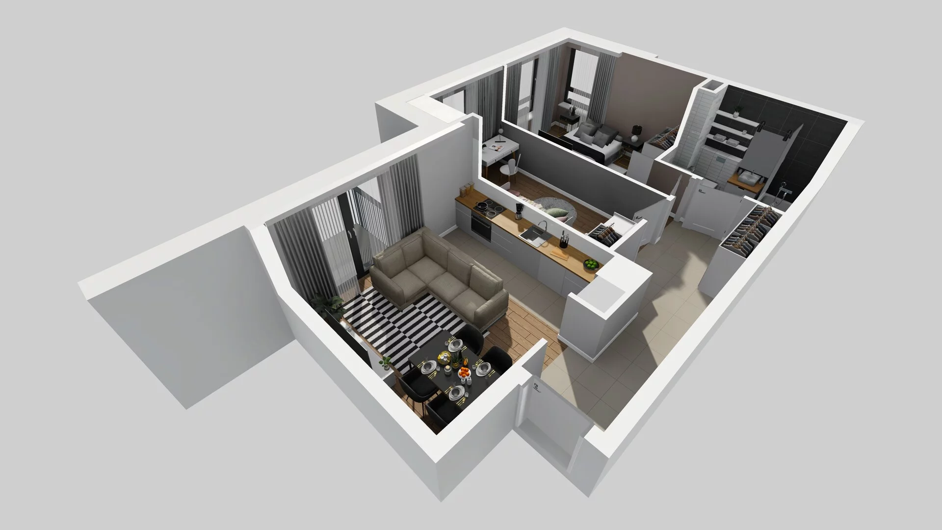 3 pokoje, mieszkanie 53,75 m², piętro 1, oferta nr B/32, Apartamenty nad Oławką 2, Wrocław, Przedmieście Oławskie, Krzyki, ul. Krakowska 98a