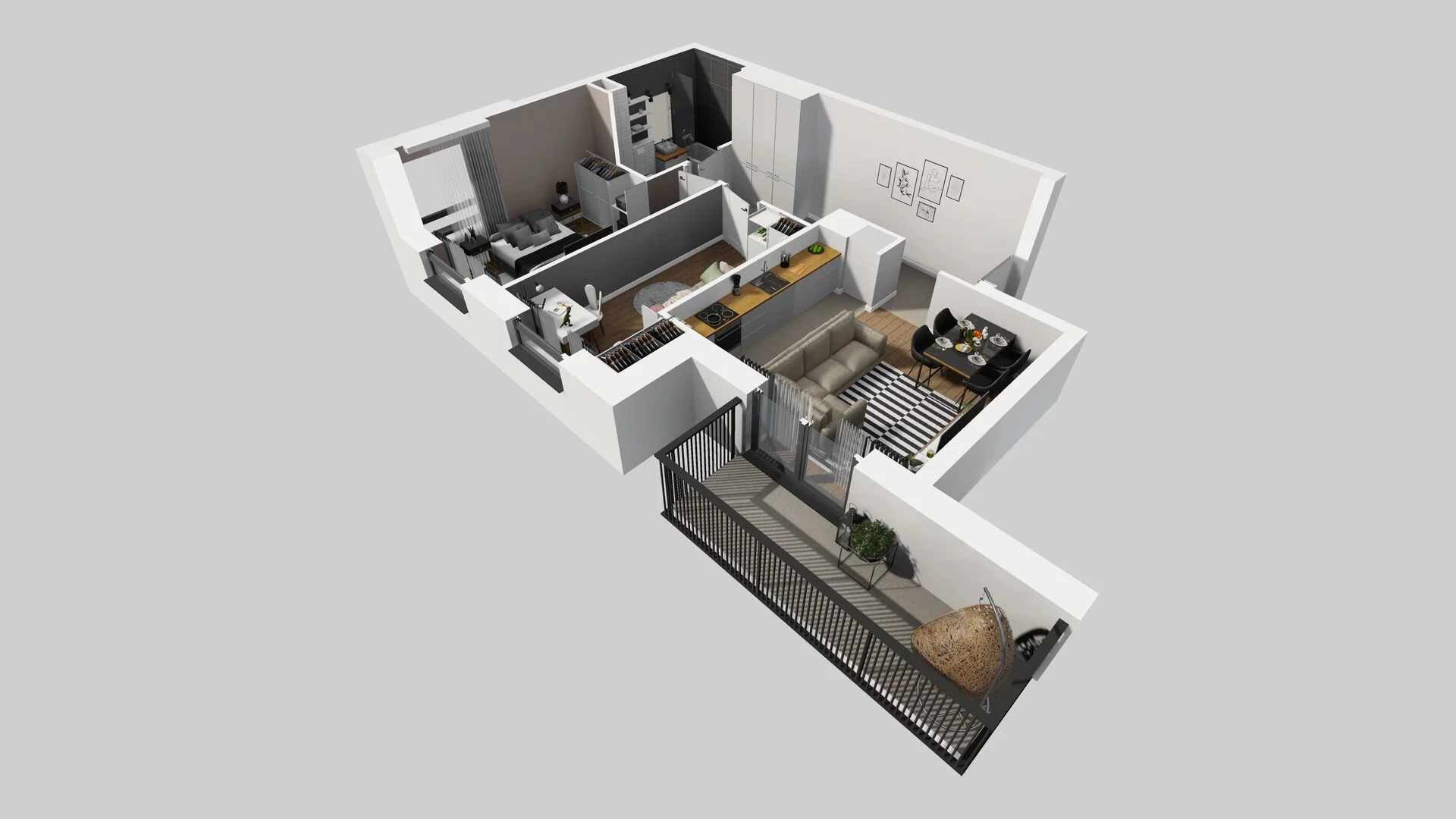 3 pokoje, mieszkanie 53,75 m², piętro 1, oferta nr B/32, Apartamenty nad Oławką 2, Wrocław, Przedmieście Oławskie, Krzyki, ul. Krakowska 98a