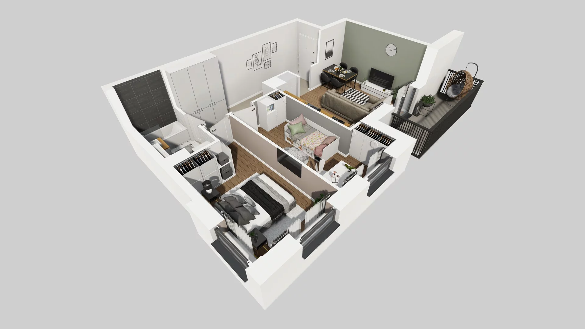 3 pokoje, mieszkanie 53,75 m², piętro 1, oferta nr B/32, Apartamenty nad Oławką 2, Wrocław, Przedmieście Oławskie, Krzyki, ul. Krakowska 98a