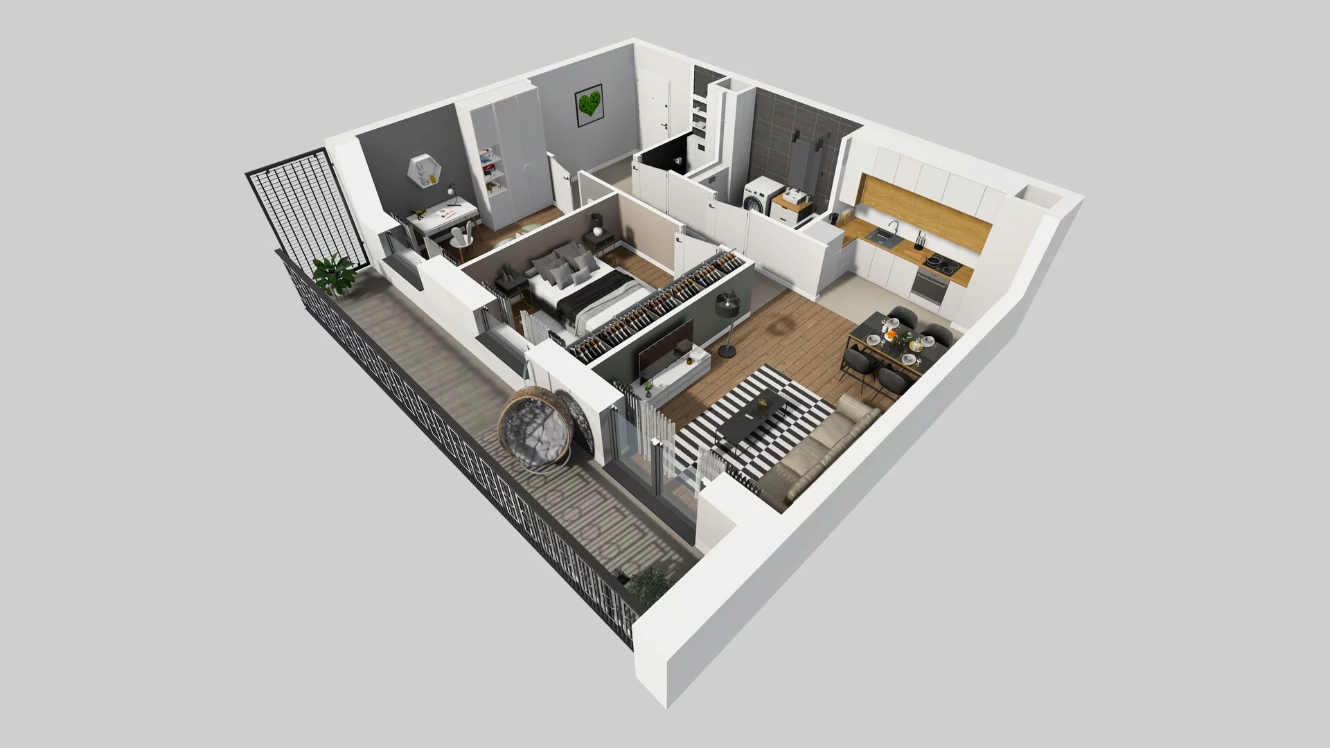 3 pokoje, mieszkanie 60,18 m², piętro 1, oferta nr B/33, Apartamenty nad Oławką 2, Wrocław, Przedmieście Oławskie, Krzyki, ul. Krakowska 98a