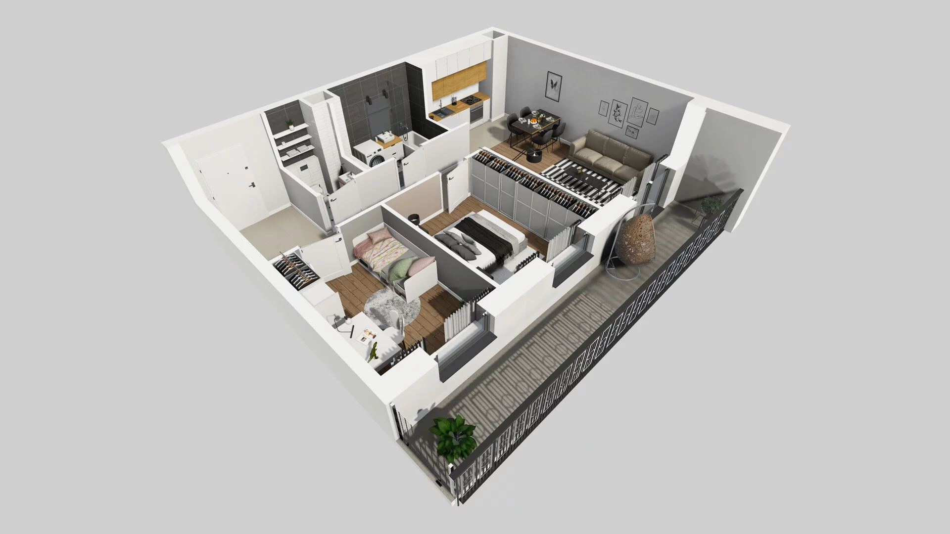 3 pokoje, mieszkanie 60,18 m², piętro 1, oferta nr B/33, Apartamenty nad Oławką 2, Wrocław, Przedmieście Oławskie, Krzyki, ul. Krakowska 98a