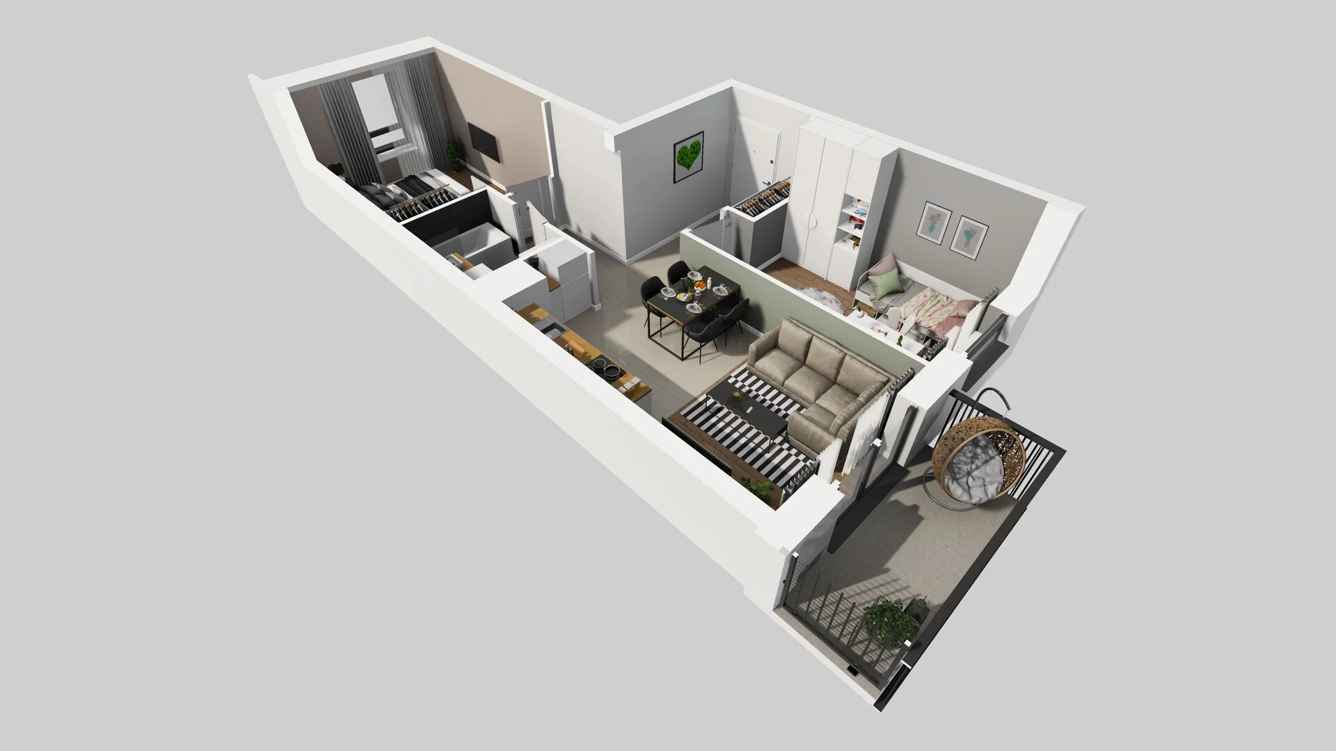 3 pokoje, mieszkanie 49,79 m², piętro 1, oferta nr B/60, Apartamenty nad Oławką 2, Wrocław, Przedmieście Oławskie, Krzyki, ul. Krakowska 98a