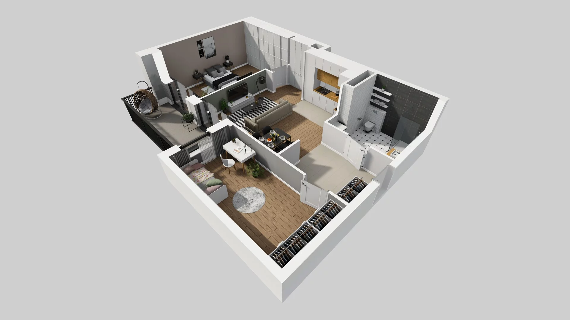 3 pokoje, mieszkanie 72,17 m², piętro 1, oferta nr B/61, Apartamenty nad Oławką 2, Wrocław, Przedmieście Oławskie, Krzyki, ul. Krakowska 98a