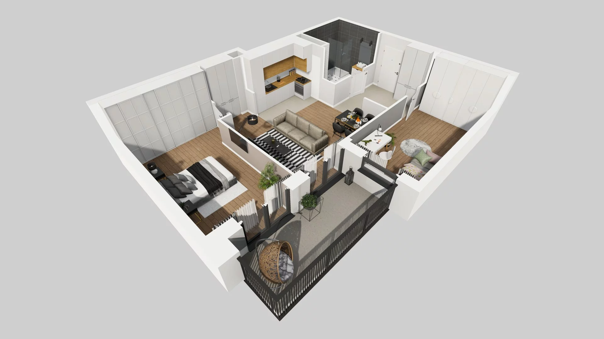 3 pokoje, mieszkanie 72,17 m², piętro 1, oferta nr B/61, Apartamenty nad Oławką 2, Wrocław, Przedmieście Oławskie, Krzyki, ul. Krakowska 98a