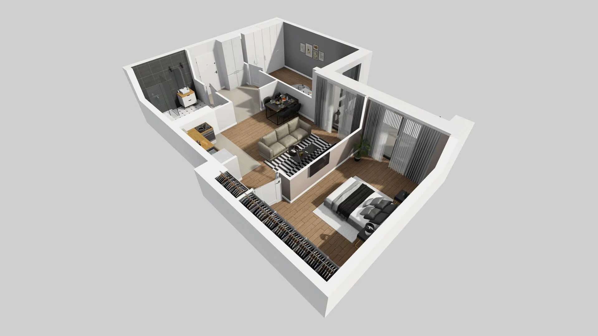 3 pokoje, mieszkanie 72,17 m², piętro 1, oferta nr B/61, Apartamenty nad Oławką 2, Wrocław, Przedmieście Oławskie, Krzyki, ul. Krakowska 98a