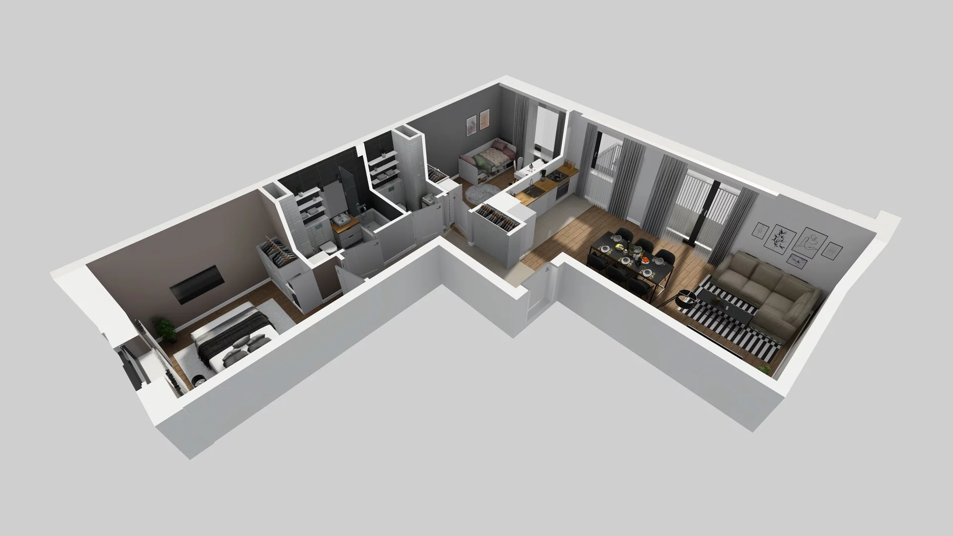 3 pokoje, mieszkanie 62,62 m², piętro 2, oferta nr B/67, Apartamenty nad Oławką 2, Wrocław, Przedmieście Oławskie, Krzyki, ul. Krakowska 98a