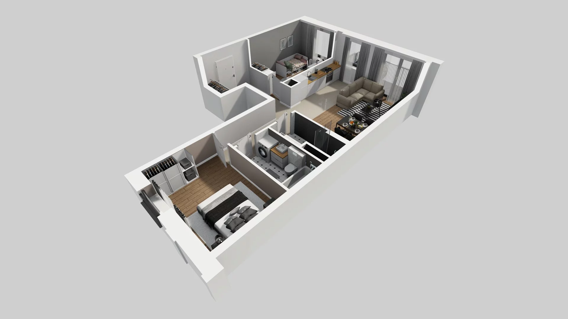 3 pokoje, mieszkanie 64,89 m², piętro 2, oferta nr B/91, Apartamenty nad Oławką 2, Wrocław, Przedmieście Oławskie, Krzyki, ul. Krakowska 98a