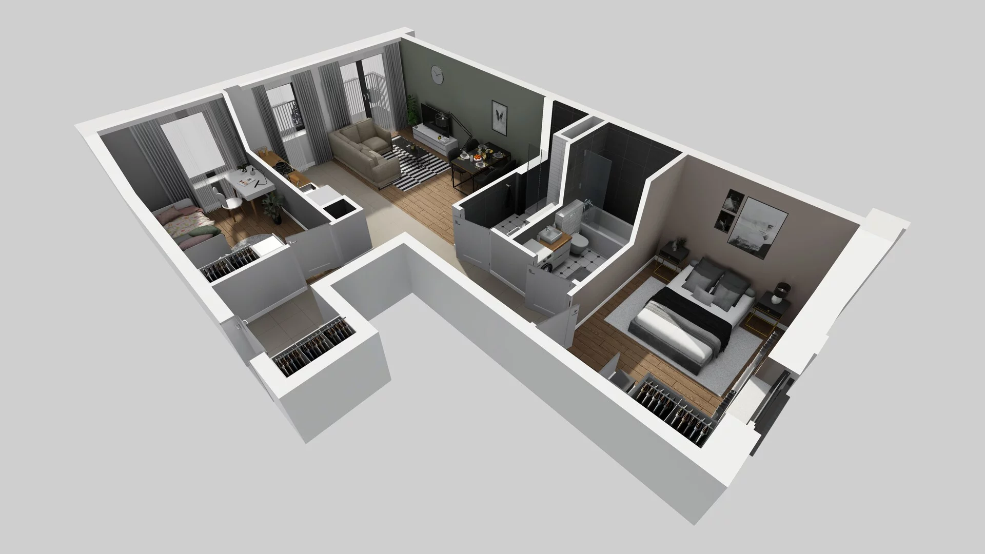 3 pokoje, mieszkanie 64,89 m², piętro 2, oferta nr B/91, Apartamenty nad Oławką 2, Wrocław, Przedmieście Oławskie, Krzyki, ul. Krakowska 98a