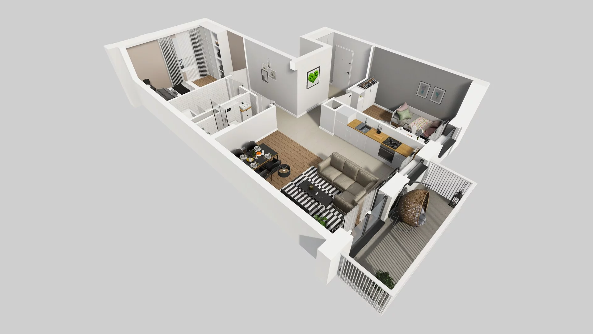 3 pokoje, mieszkanie 64,89 m², piętro 2, oferta nr B/91, Apartamenty nad Oławką 2, Wrocław, Przedmieście Oławskie, Krzyki, ul. Krakowska 98a
