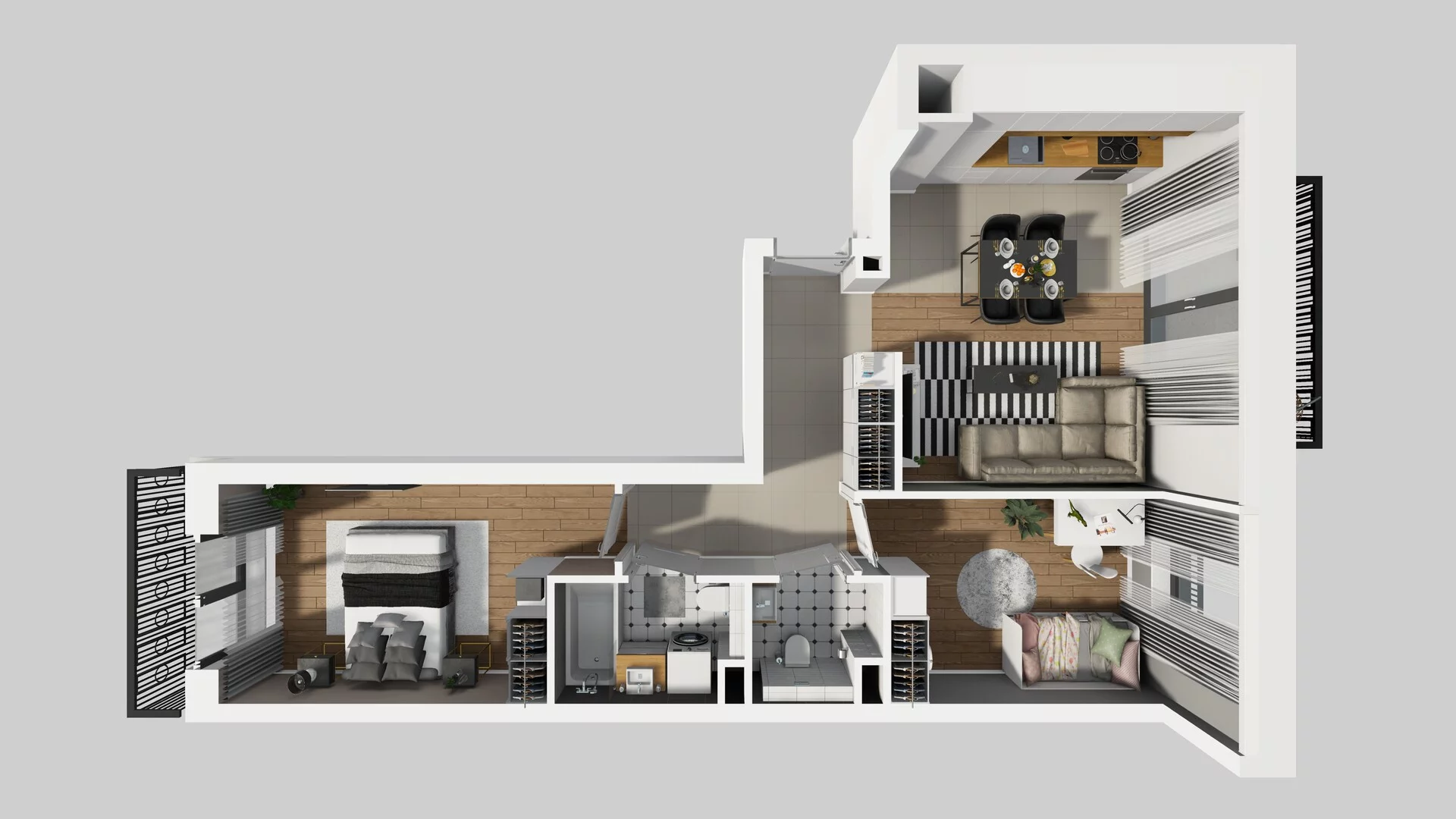 3 pokoje, mieszkanie 58,41 m², piętro 2, oferta nr B/118, Apartamenty nad Oławką 2, Wrocław, Przedmieście Oławskie, Krzyki, ul. Krakowska 98a