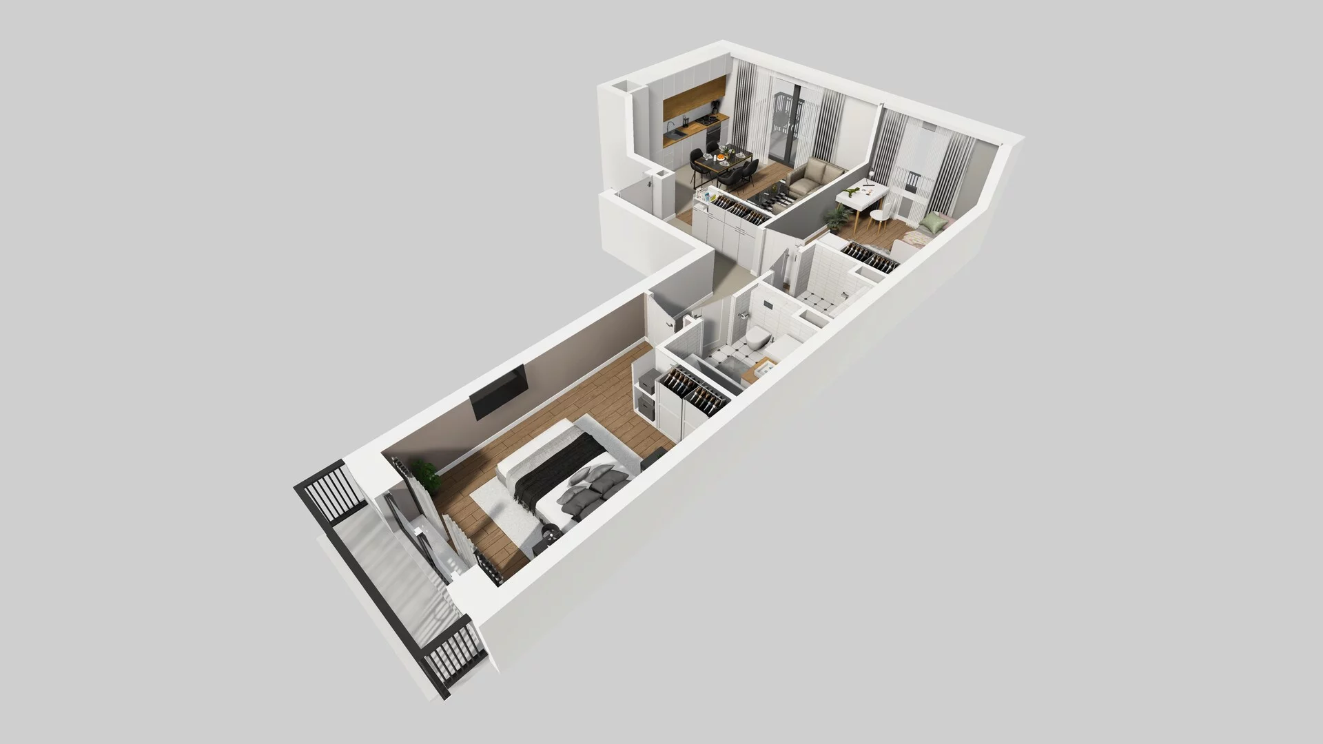 3 pokoje, mieszkanie 58,41 m², piętro 2, oferta nr B/118, Apartamenty nad Oławką 2, Wrocław, Przedmieście Oławskie, Krzyki, ul. Krakowska 98a