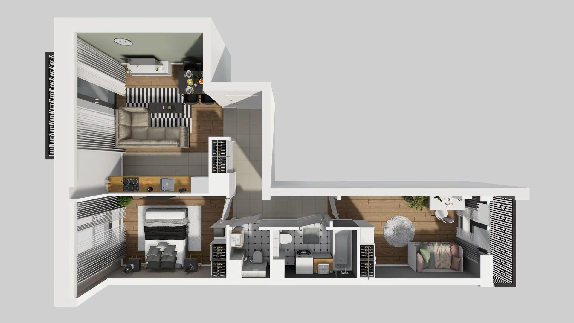 3 pokoje, mieszkanie 57,82 m², piętro 2, oferta nr B/121, Apartamenty nad Oławką 2, Wrocław, Przedmieście Oławskie, Krzyki, ul. Krakowska 98a
