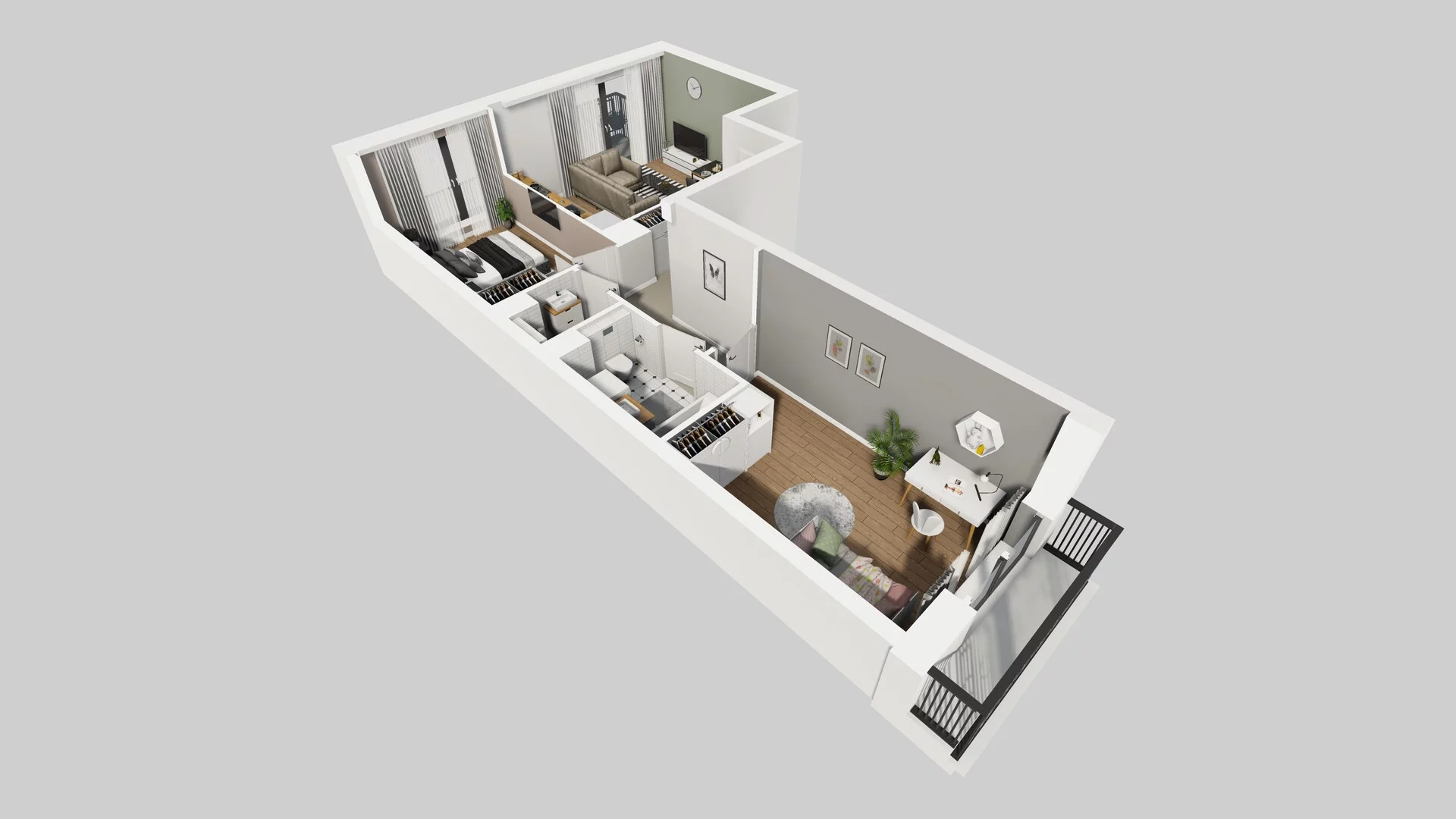 3 pokoje, mieszkanie 57,82 m², piętro 2, oferta nr B/121, Apartamenty nad Oławką 2, Wrocław, Przedmieście Oławskie, Krzyki, ul. Krakowska 98a