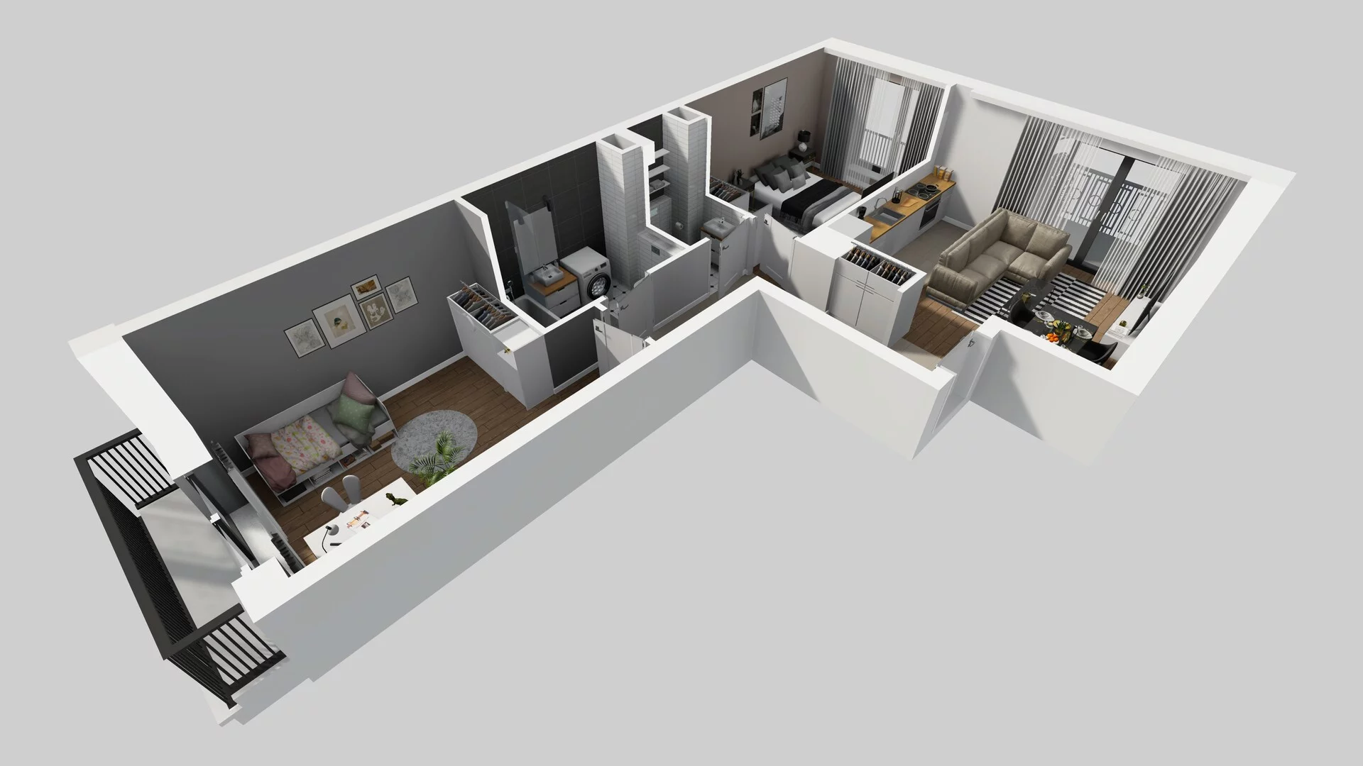 3 pokoje, mieszkanie 57,82 m², piętro 2, oferta nr B/121, Apartamenty nad Oławką 2, Wrocław, Przedmieście Oławskie, Krzyki, ul. Krakowska 98a