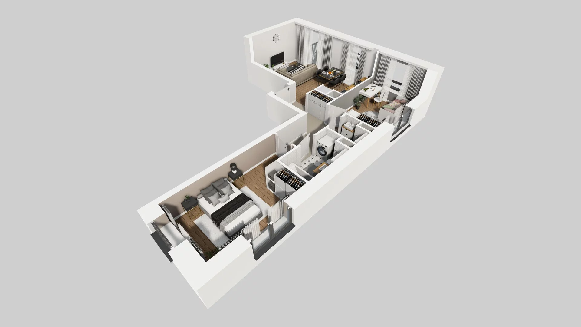 3 pokoje, mieszkanie 59,44 m², piętro 3, oferta nr B/12, Apartamenty nad Oławką 2, Wrocław, Przedmieście Oławskie, Krzyki, ul. Krakowska 98a