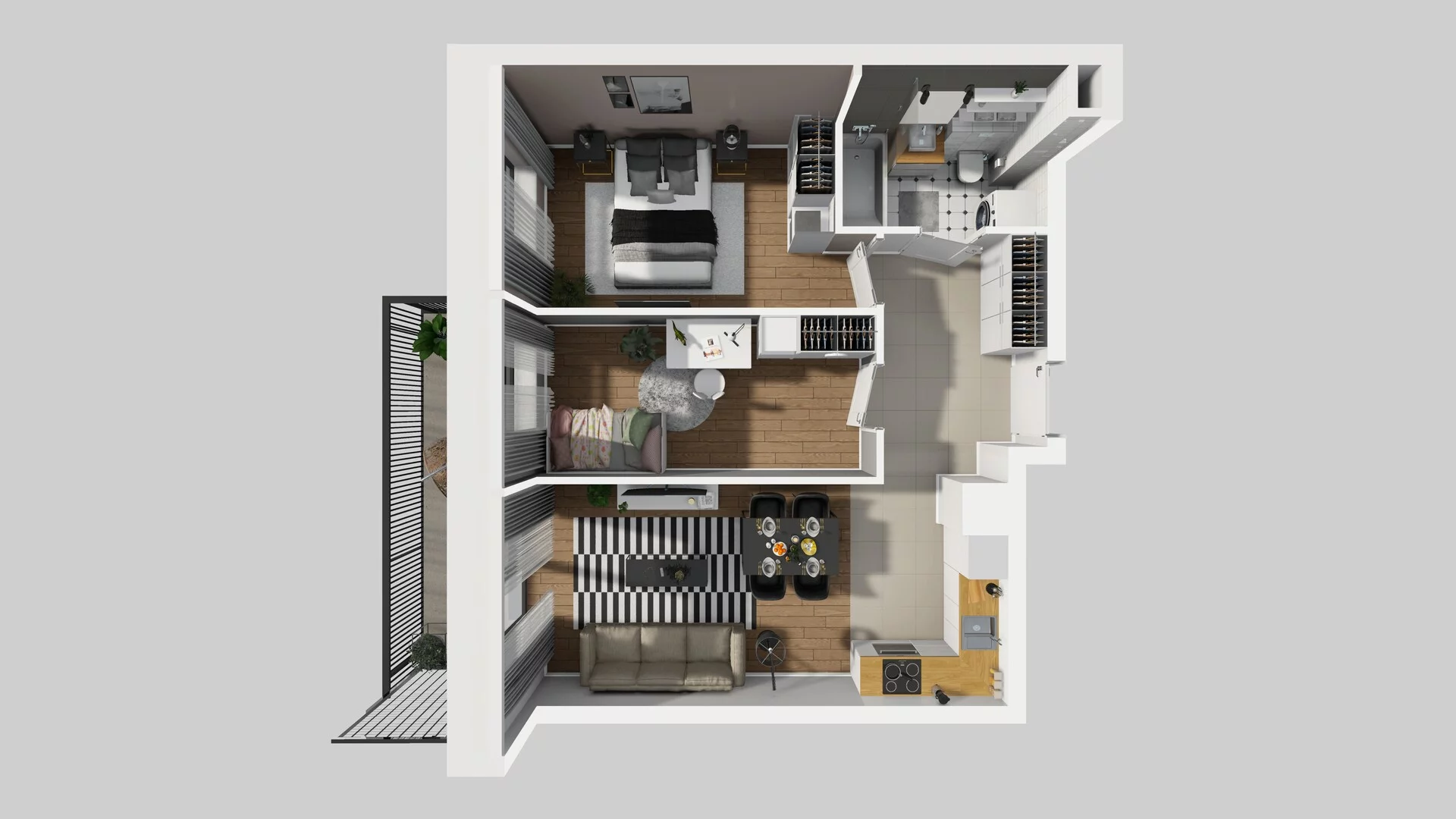 3 pokoje, mieszkanie 53,11 m², piętro 3, oferta nr B/14, Apartamenty nad Oławką 2, Wrocław, Przedmieście Oławskie, Krzyki, ul. Krakowska 98a