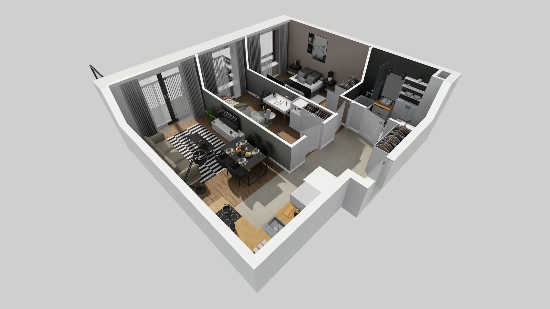 3 pokoje, mieszkanie 53,11 m², piętro 3, oferta nr B/14, Apartamenty nad Oławką 2, Wrocław, Przedmieście Oławskie, Krzyki, ul. Krakowska 98a