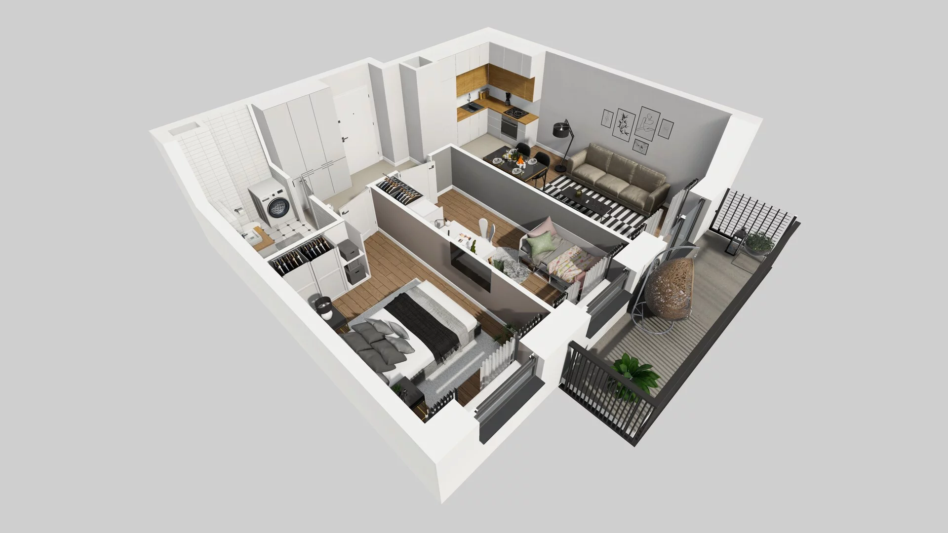 3 pokoje, mieszkanie 53,11 m², piętro 3, oferta nr B/14, Apartamenty nad Oławką 2, Wrocław, Przedmieście Oławskie, Krzyki, ul. Krakowska 98a