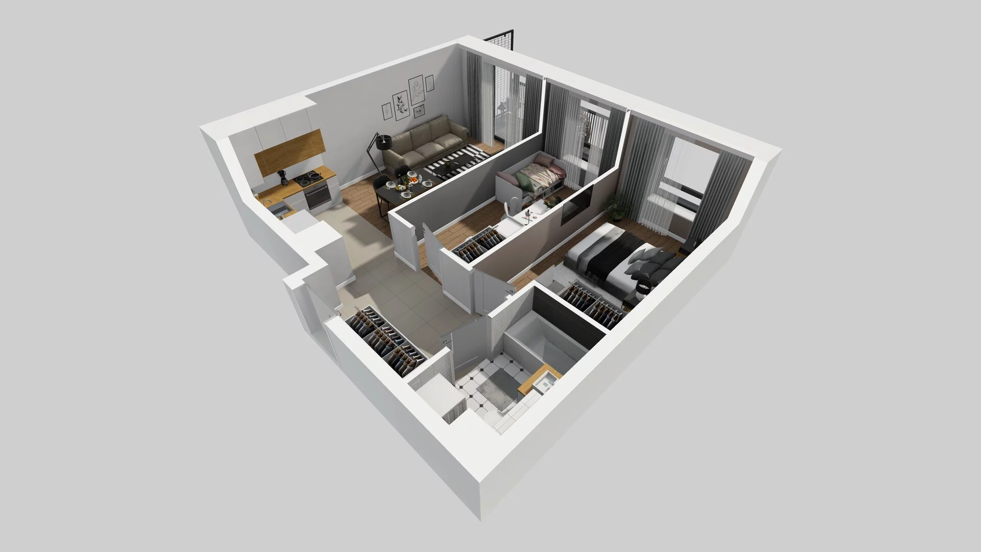 3 pokoje, mieszkanie 53,11 m², piętro 3, oferta nr B/14, Apartamenty nad Oławką 2, Wrocław, Przedmieście Oławskie, Krzyki, ul. Krakowska 98a