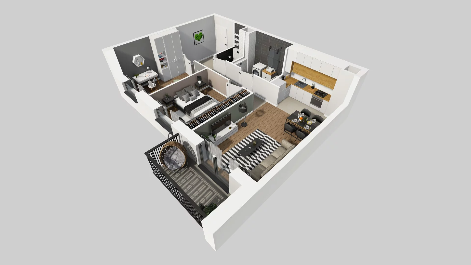 3 pokoje, mieszkanie 60,18 m², piętro 3, oferta nr B/41, Apartamenty nad Oławką 2, Wrocław, Przedmieście Oławskie, Krzyki, ul. Krakowska 98a