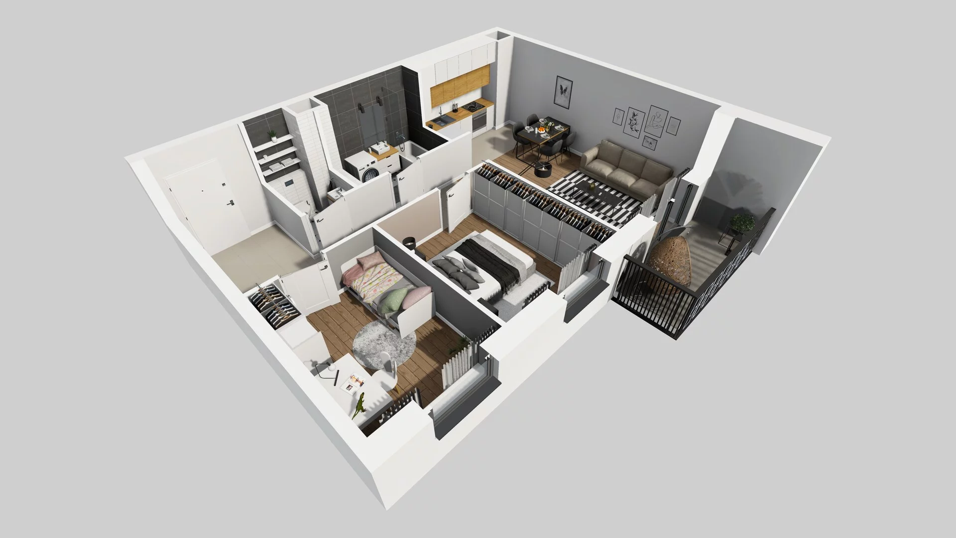 3 pokoje, mieszkanie 60,18 m², piętro 3, oferta nr B/41, Apartamenty nad Oławką 2, Wrocław, Przedmieście Oławskie, Krzyki, ul. Krakowska 98a