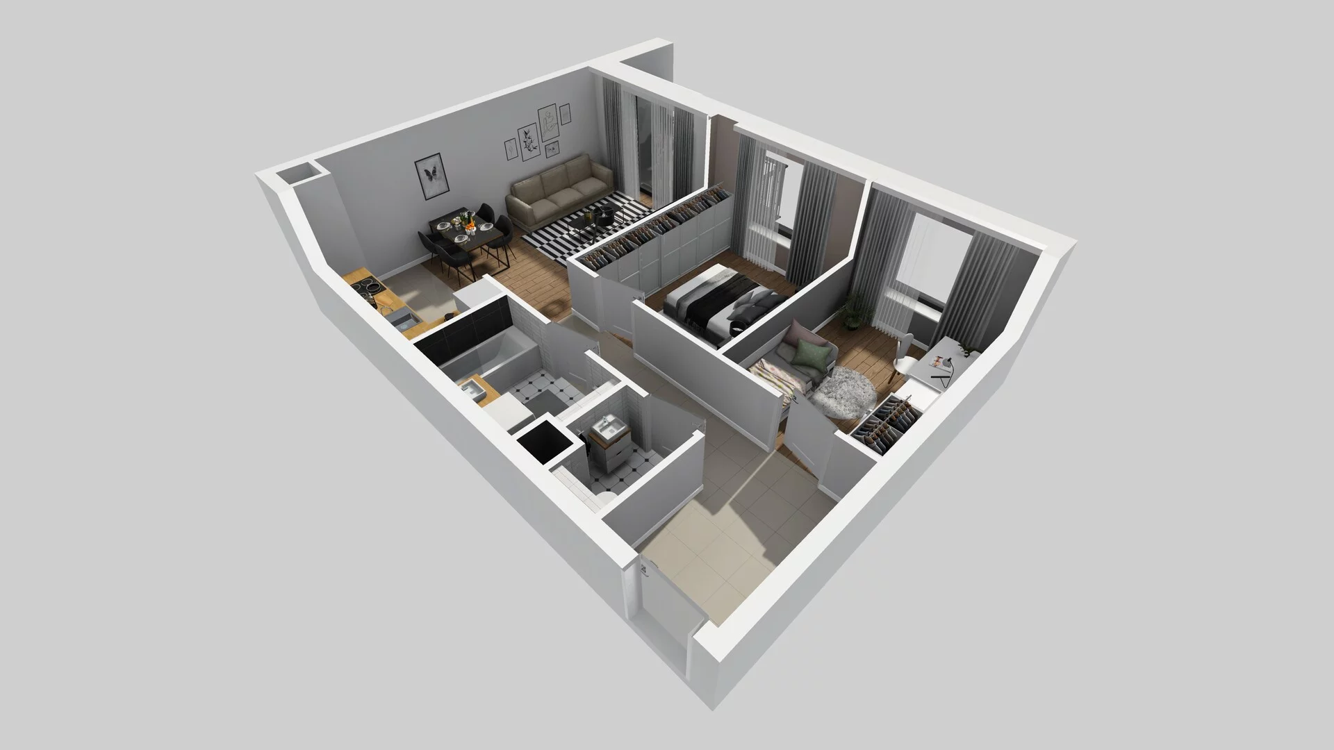 3 pokoje, mieszkanie 60,18 m², piętro 3, oferta nr B/41, Apartamenty nad Oławką 2, Wrocław, Przedmieście Oławskie, Krzyki, ul. Krakowska 98a