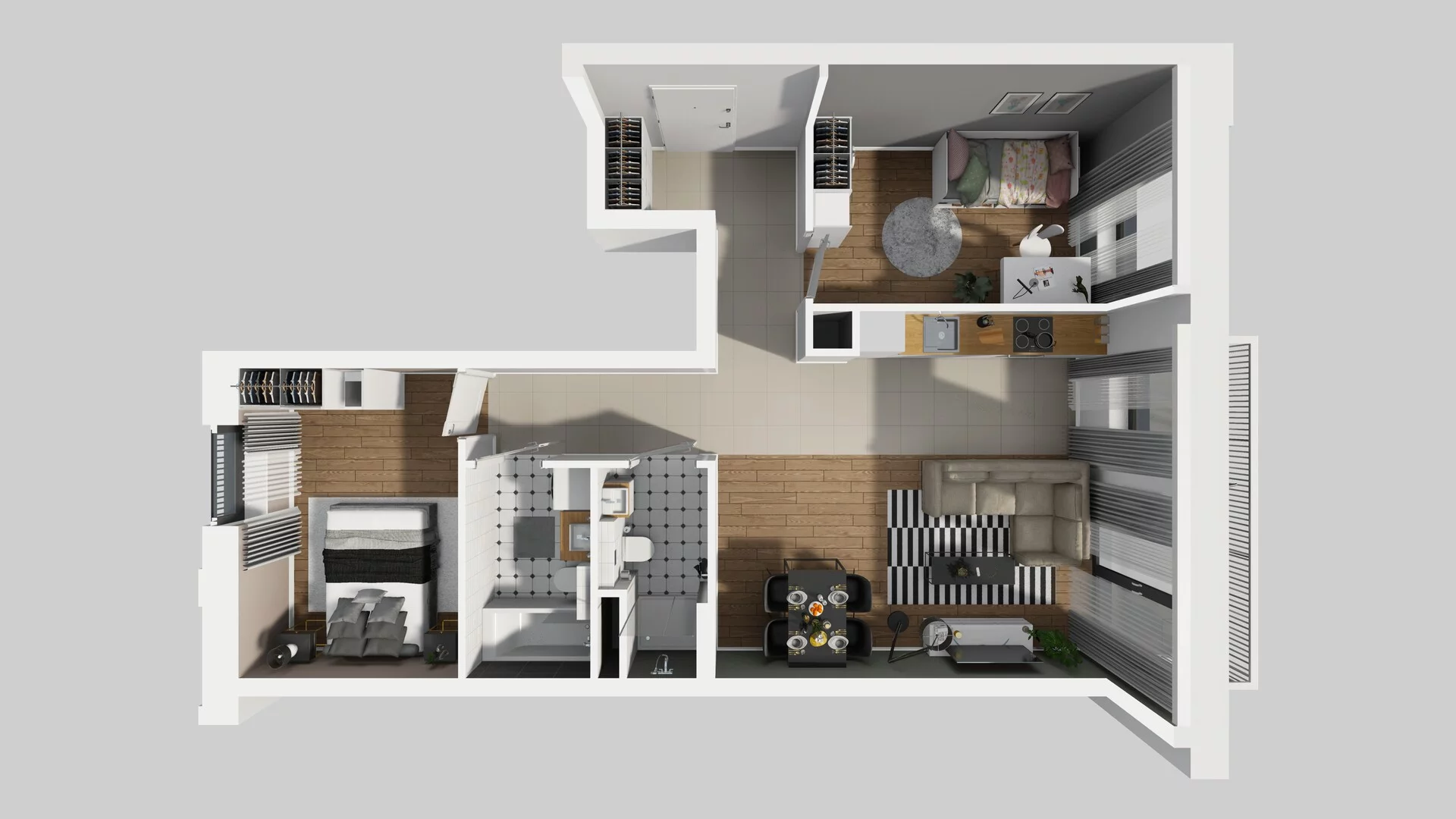 3 pokoje, mieszkanie 64,89 m², piętro 3, oferta nr B/95, Apartamenty nad Oławką 2, Wrocław, Przedmieście Oławskie, Krzyki, ul. Krakowska 98a