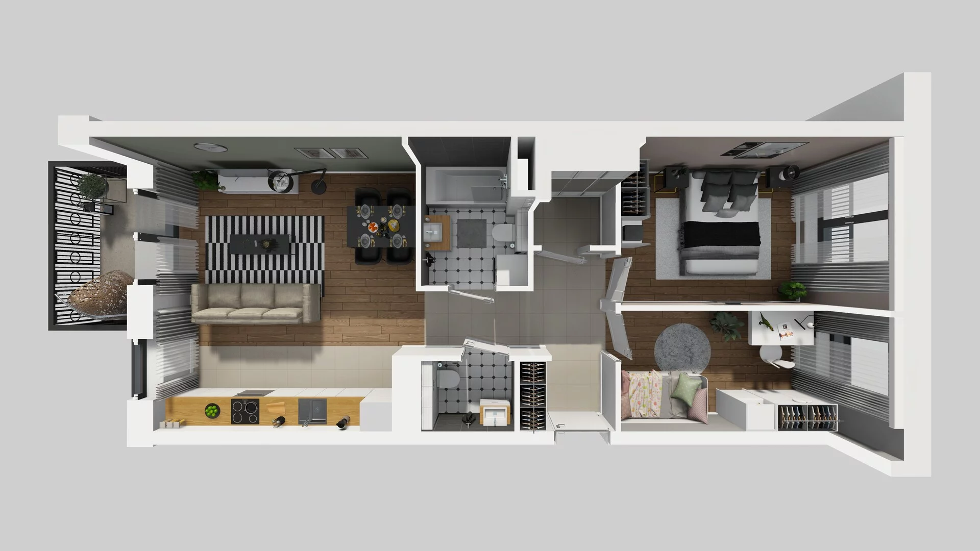 3 pokoje, mieszkanie 61,29 m², piętro 3, oferta nr B/99, Apartamenty nad Oławką 2, Wrocław, Przedmieście Oławskie, Krzyki, ul. Krakowska 98a
