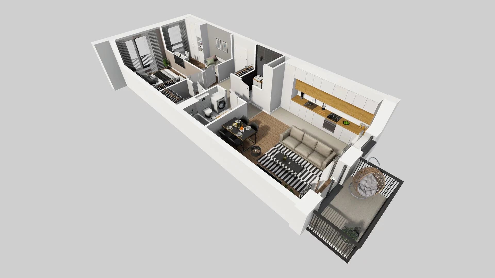 3 pokoje, mieszkanie 61,29 m², piętro 3, oferta nr B/99, Apartamenty nad Oławką 2, Wrocław, Przedmieście Oławskie, Krzyki, ul. Krakowska 98a