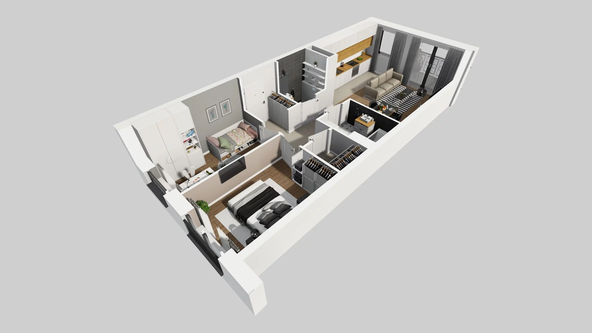 3 pokoje, mieszkanie 61,29 m², piętro 3, oferta nr B/99, Apartamenty nad Oławką 2, Wrocław, Przedmieście Oławskie, Krzyki, ul. Krakowska 98a