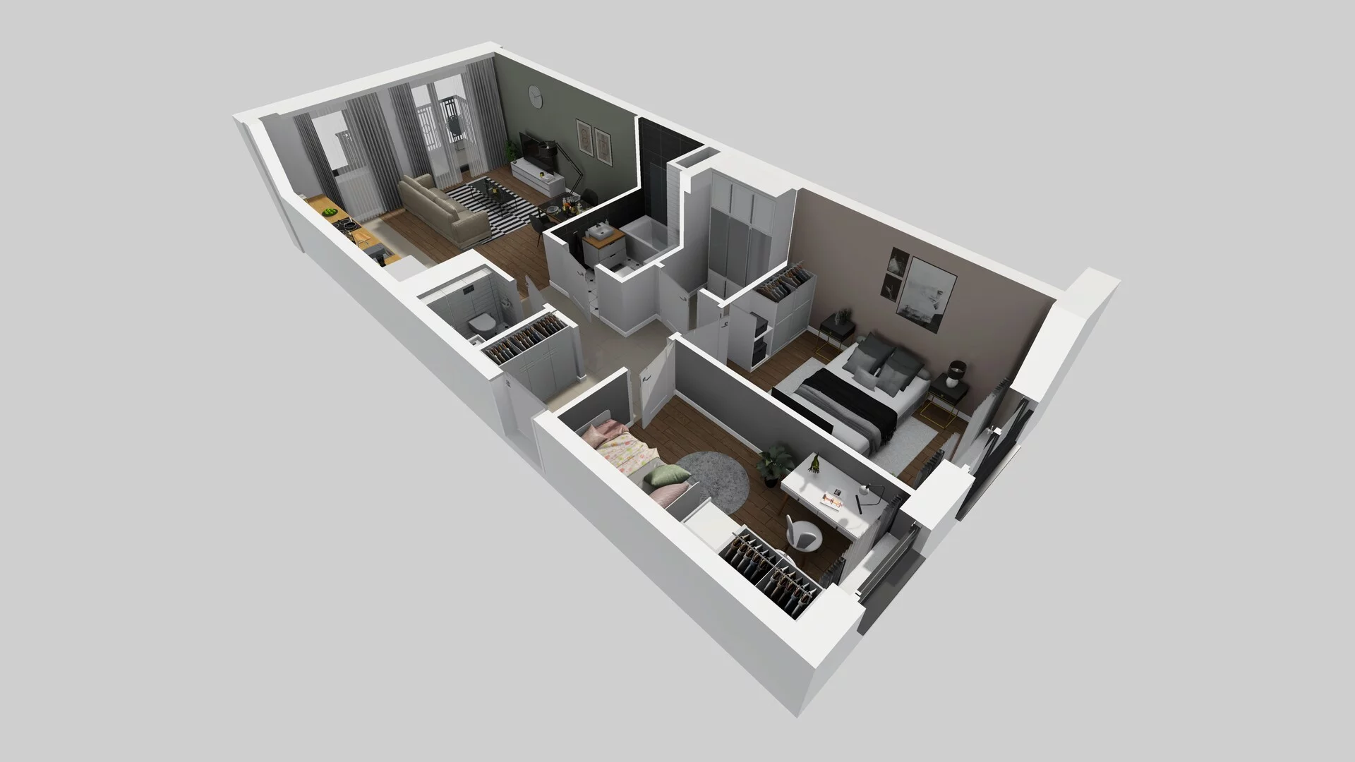 3 pokoje, mieszkanie 61,29 m², piętro 3, oferta nr B/99, Apartamenty nad Oławką 2, Wrocław, Przedmieście Oławskie, Krzyki, ul. Krakowska 98a