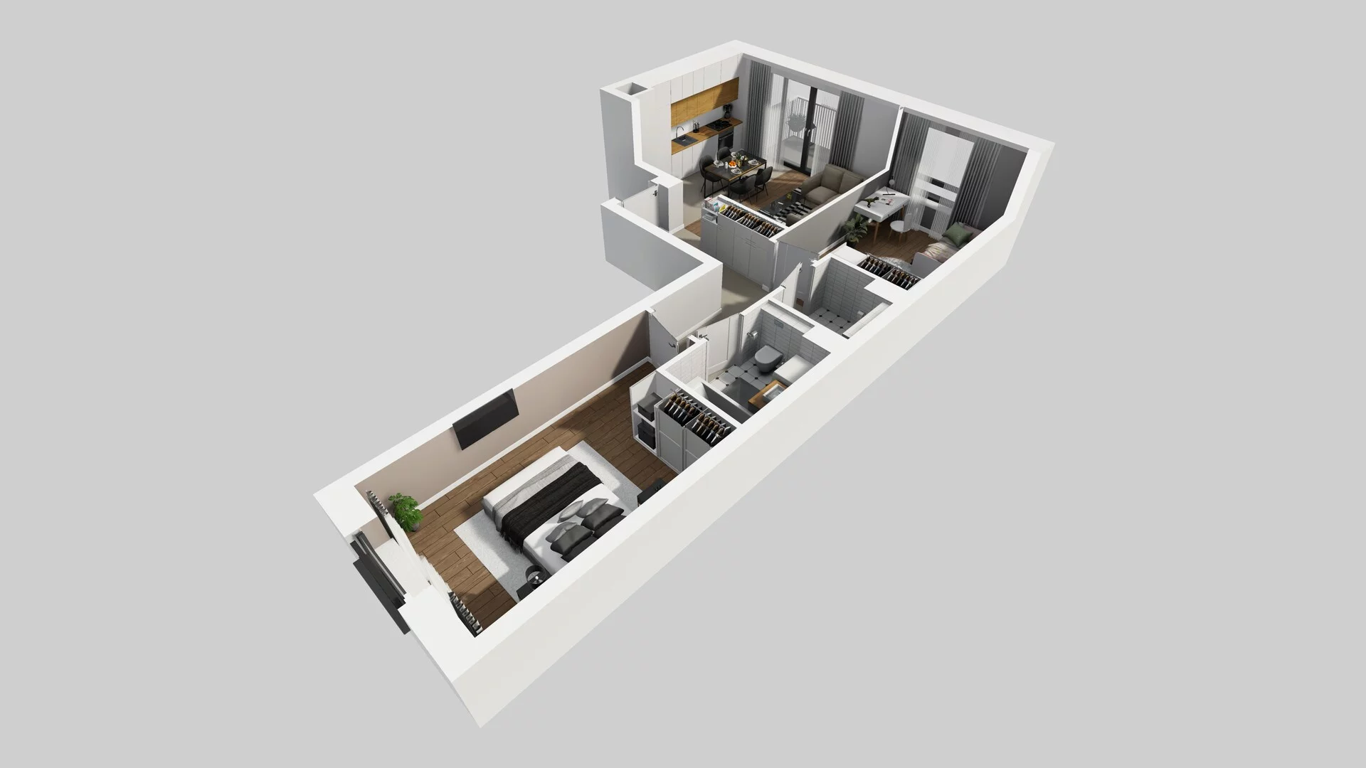3 pokoje, mieszkanie 58,41 m², piętro 3, oferta nr B/122, Apartamenty nad Oławką 2, Wrocław, Przedmieście Oławskie, Krzyki, ul. Krakowska 98a