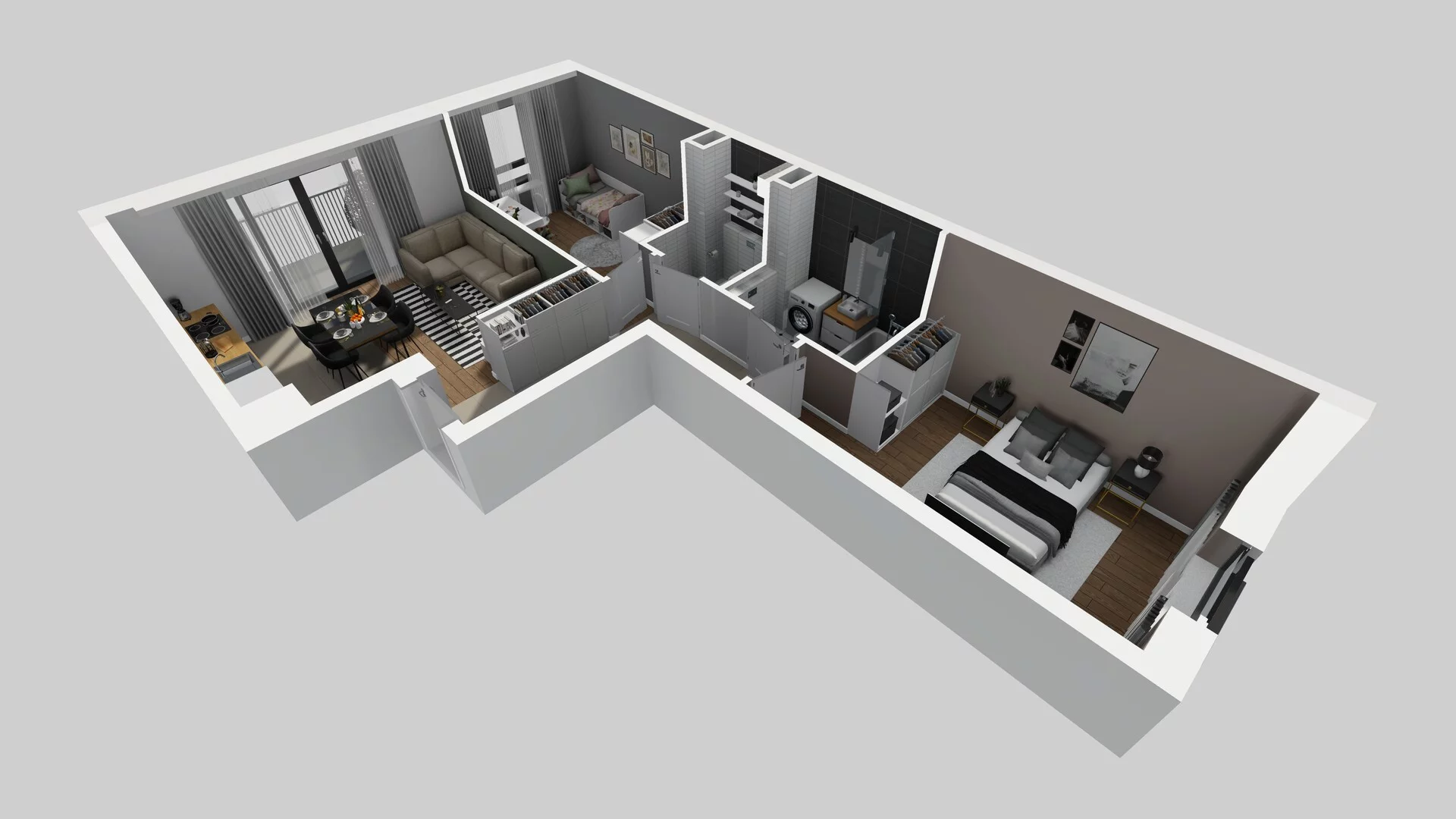 3 pokoje, mieszkanie 58,41 m², piętro 3, oferta nr B/122, Apartamenty nad Oławką 2, Wrocław, Przedmieście Oławskie, Krzyki, ul. Krakowska 98a