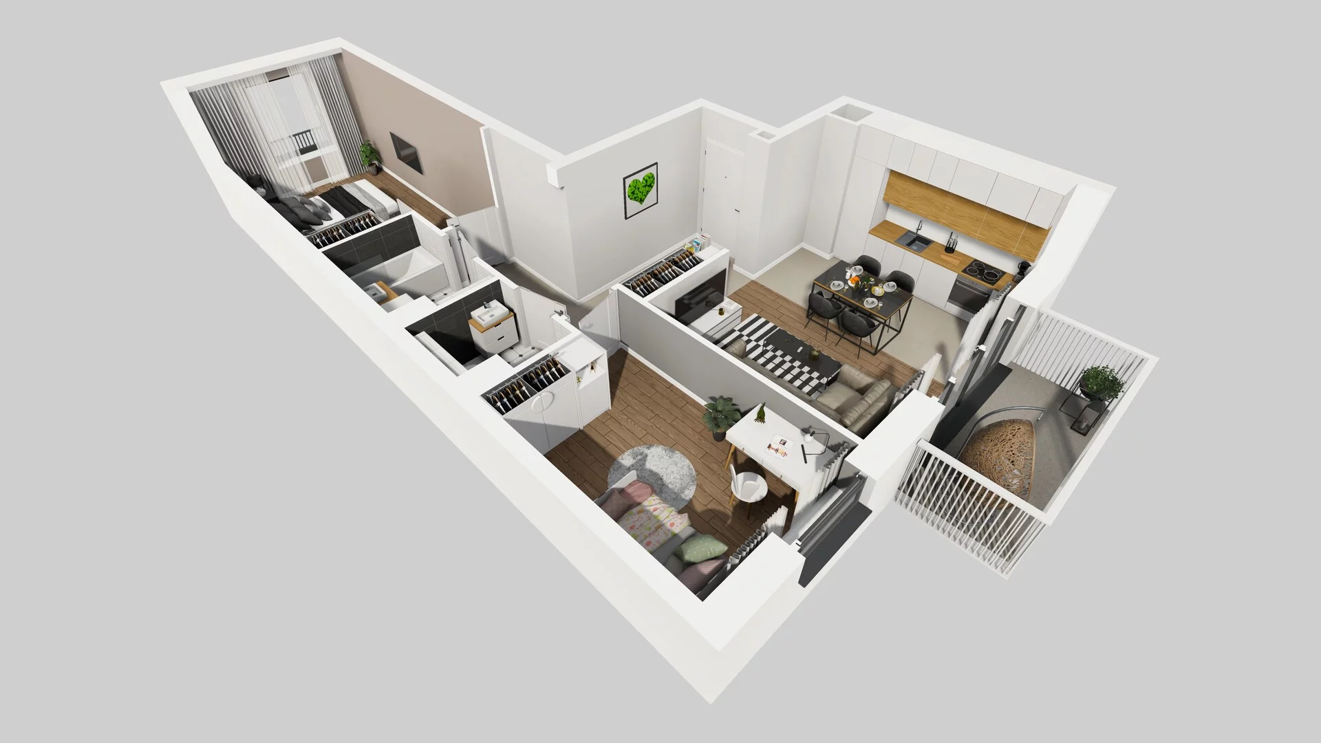 3 pokoje, mieszkanie 58,41 m², piętro 3, oferta nr B/122, Apartamenty nad Oławką 2, Wrocław, Przedmieście Oławskie, Krzyki, ul. Krakowska 98a
