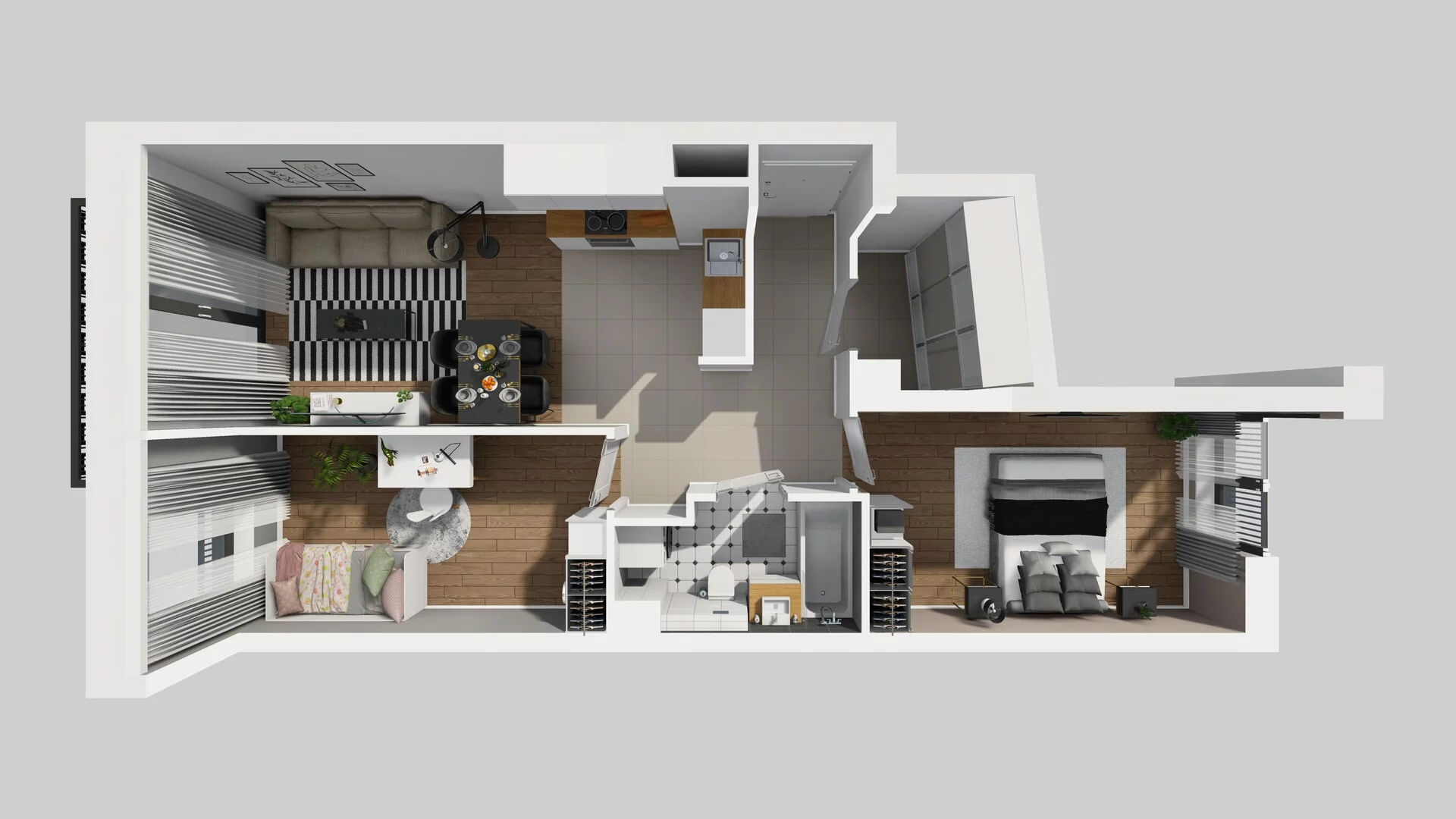 3 pokoje, mieszkanie 57,15 m², piętro 3, oferta nr B/142, Apartamenty nad Oławką 2, Wrocław, Przedmieście Oławskie, Krzyki, ul. Krakowska 98a