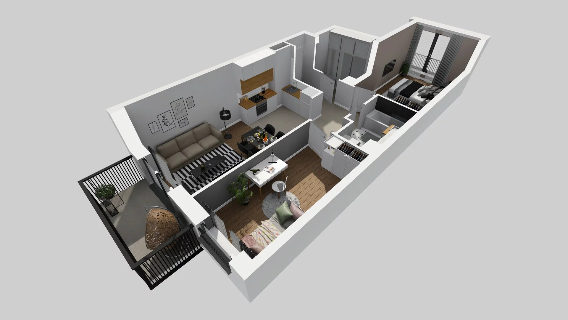 3 pokoje, mieszkanie 57,15 m², piętro 3, oferta nr B/142, Apartamenty nad Oławką 2, Wrocław, Przedmieście Oławskie, Krzyki, ul. Krakowska 98a