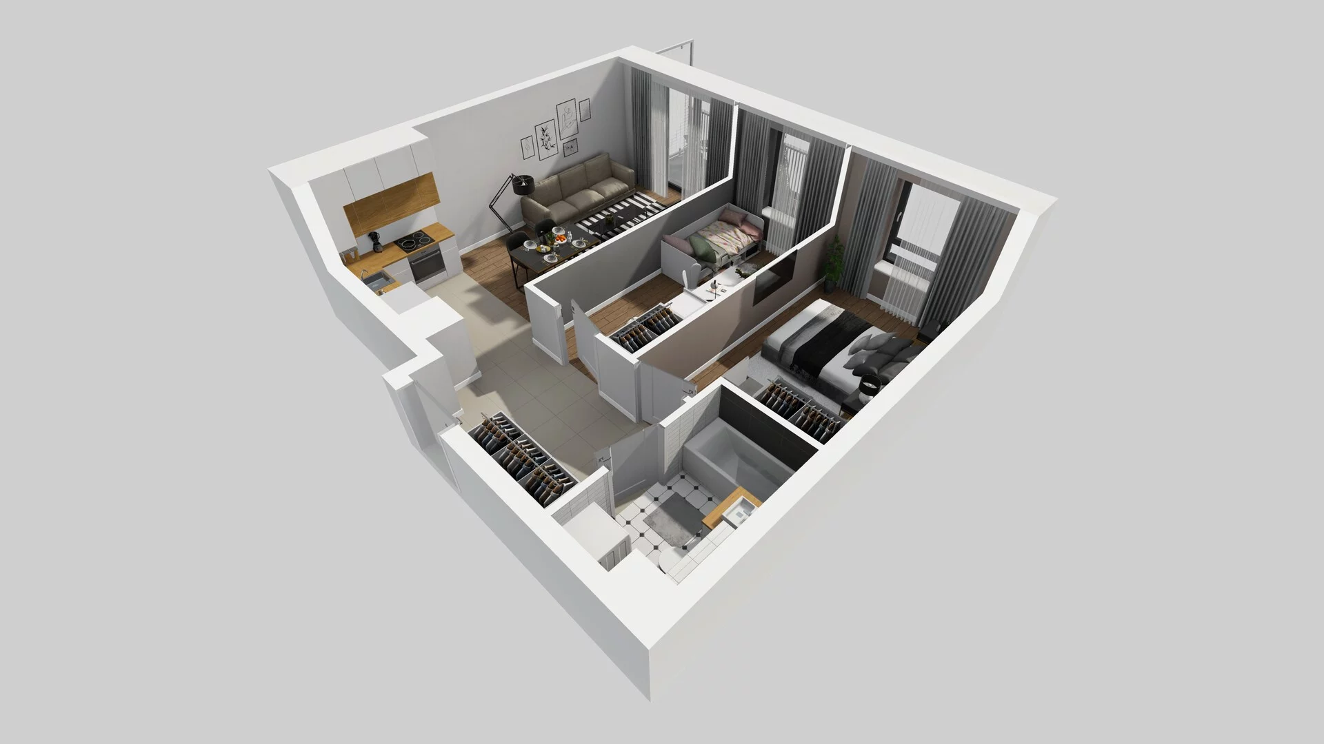 3 pokoje, mieszkanie 53,11 m², piętro 4, oferta nr B/18, Apartamenty nad Oławką 2, Wrocław, Przedmieście Oławskie, Krzyki, ul. Krakowska 98a
