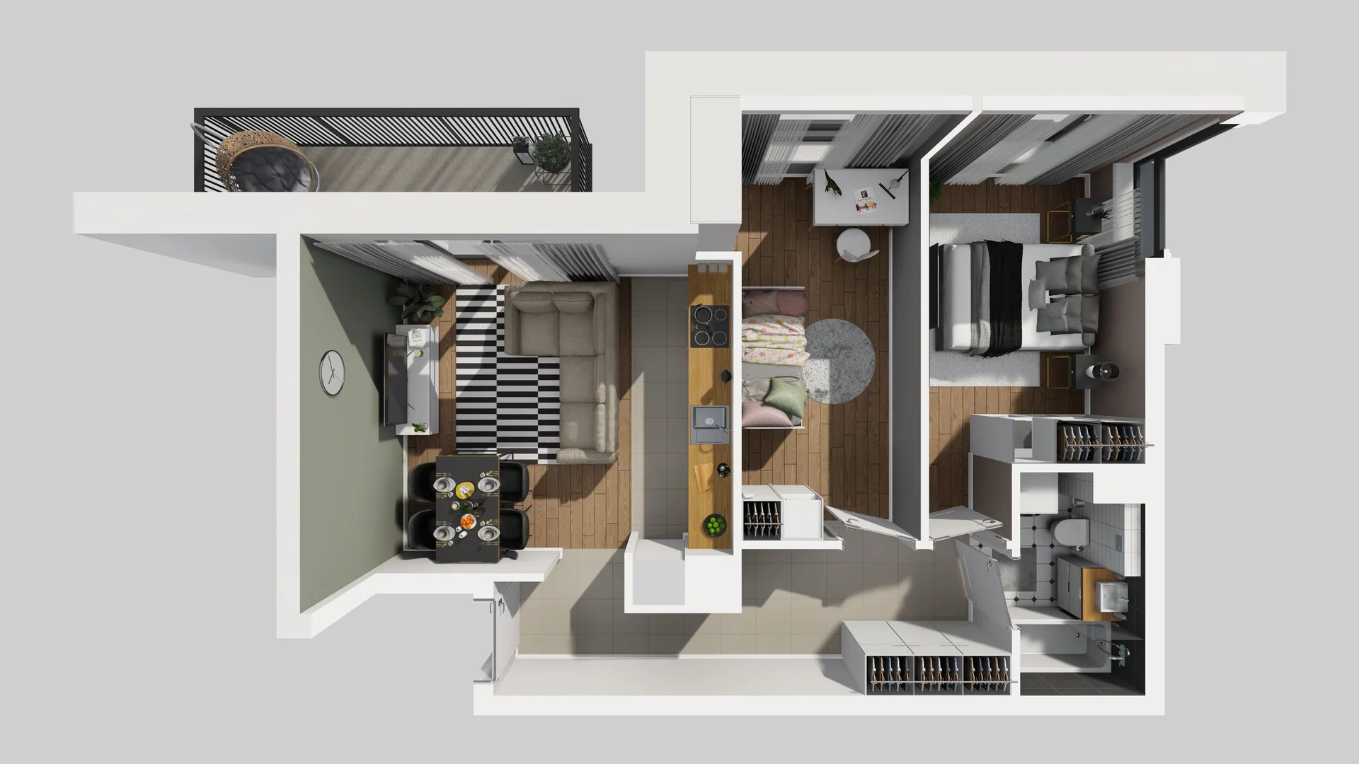 3 pokoje, mieszkanie 53,74 m², piętro 4, oferta nr B/44, Apartamenty nad Oławką 2, Wrocław, Przedmieście Oławskie, Krzyki, ul. Krakowska 98a