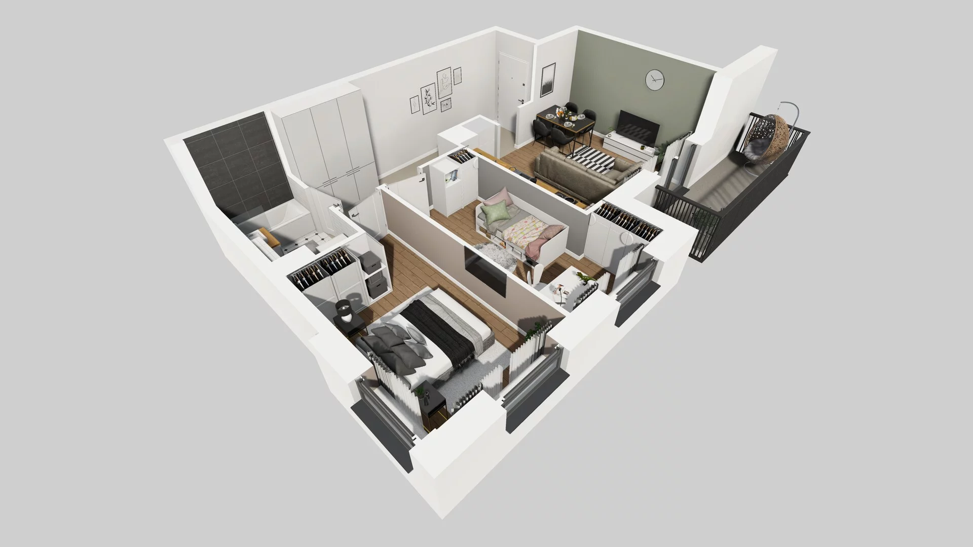 3 pokoje, mieszkanie 53,74 m², piętro 4, oferta nr B/44, Apartamenty nad Oławką 2, Wrocław, Przedmieście Oławskie, Krzyki, ul. Krakowska 98a