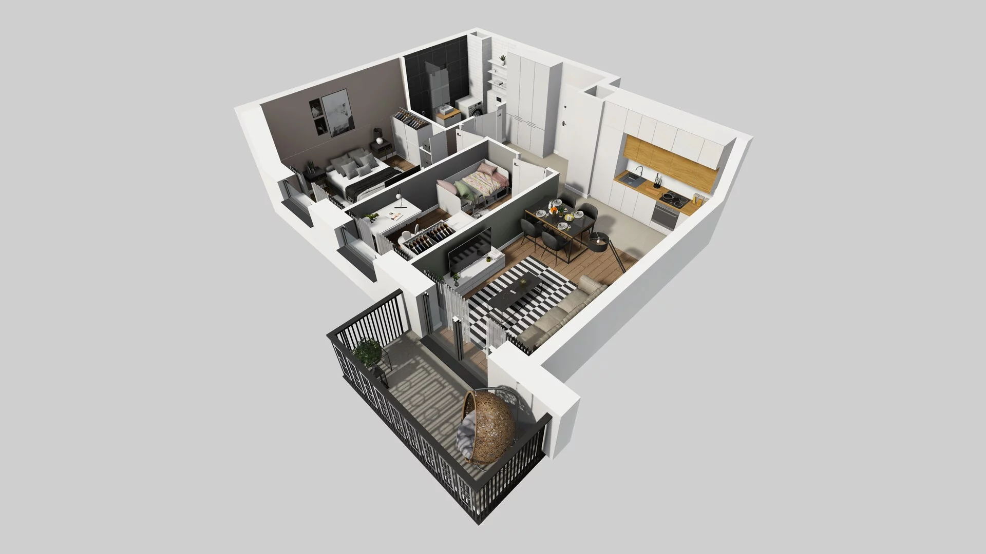 3 pokoje, mieszkanie 49,58 m², piętro 4, oferta nr B/46, Apartamenty nad Oławką 2, Wrocław, Przedmieście Oławskie, Krzyki, ul. Krakowska 98a