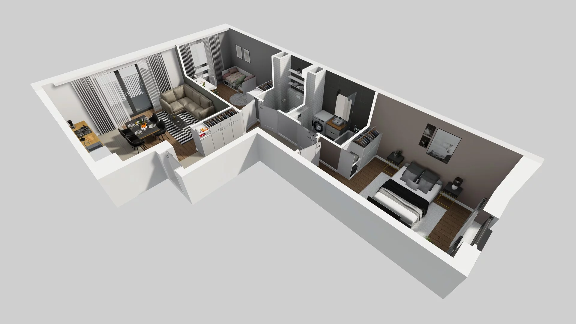3 pokoje, mieszkanie 58,41 m², piętro 4, oferta nr B/126, Apartamenty nad Oławką 2, Wrocław, Przedmieście Oławskie, Krzyki, ul. Krakowska 98a