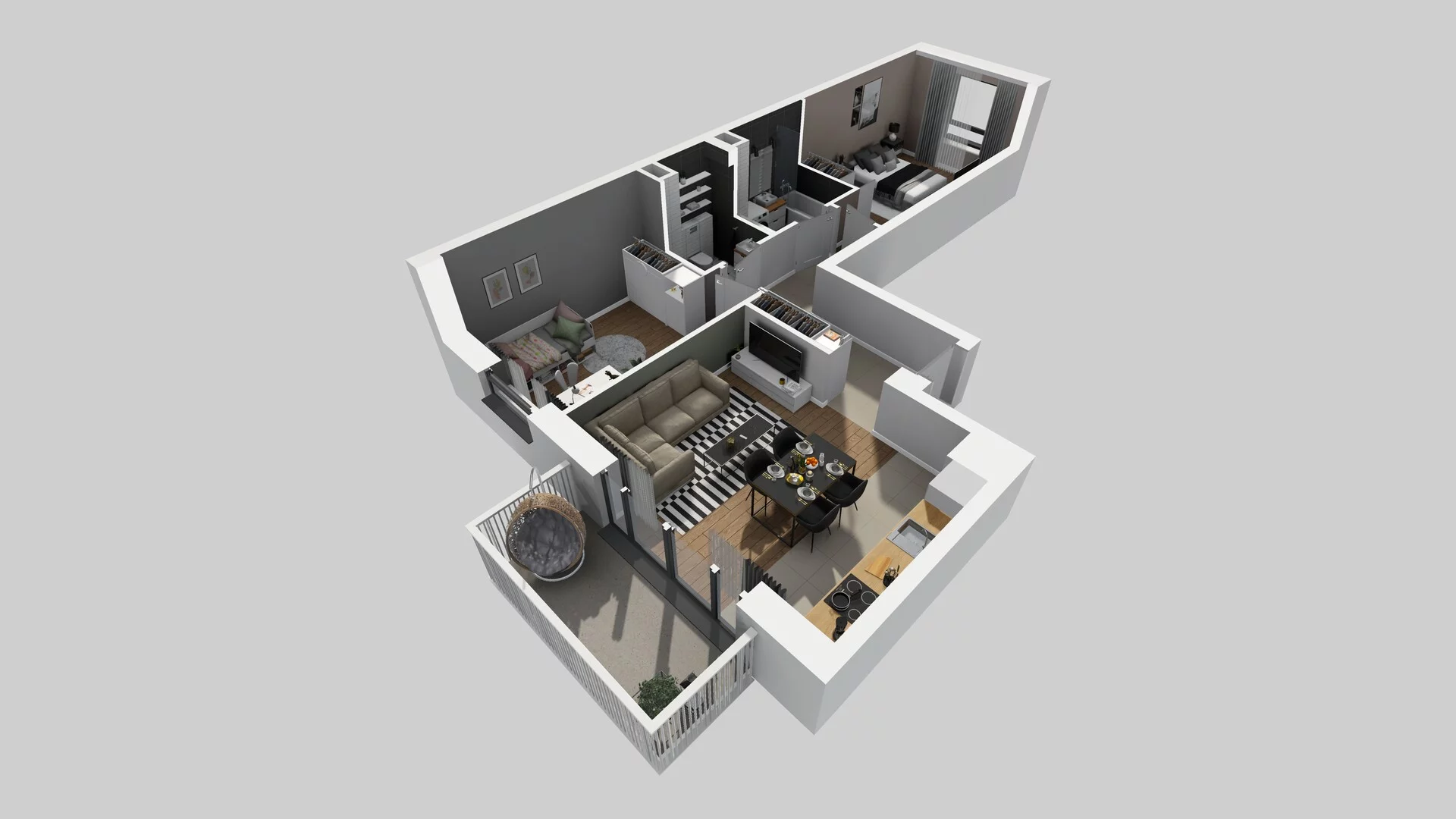 3 pokoje, mieszkanie 58,41 m², piętro 4, oferta nr B/126, Apartamenty nad Oławką 2, Wrocław, Przedmieście Oławskie, Krzyki, ul. Krakowska 98a
