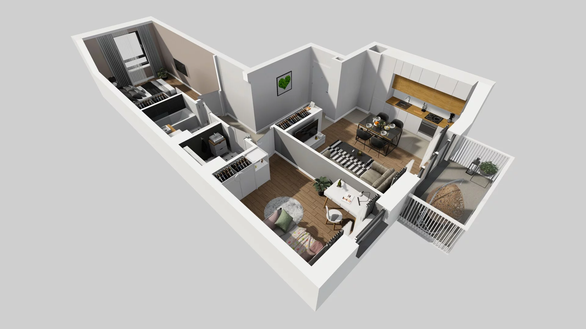 3 pokoje, mieszkanie 58,41 m², piętro 4, oferta nr B/126, Apartamenty nad Oławką 2, Wrocław, Przedmieście Oławskie, Krzyki, ul. Krakowska 98a